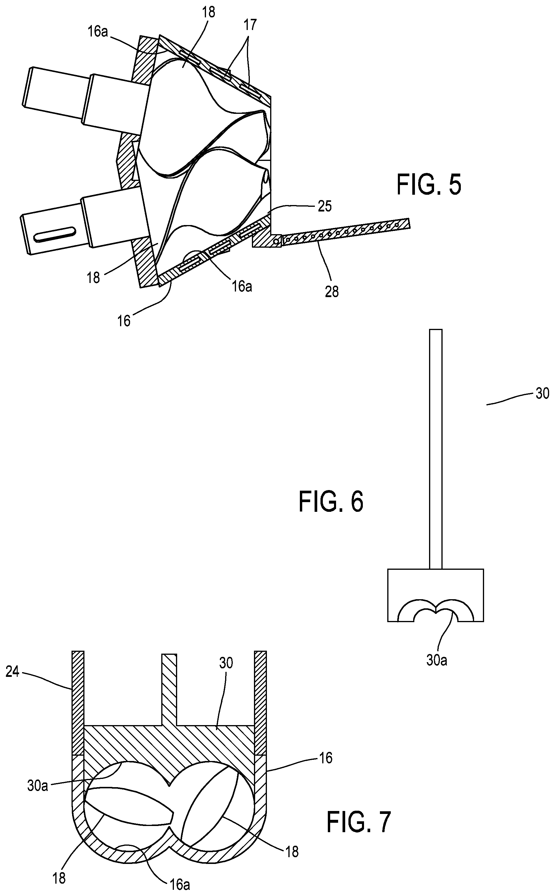 Patent US12508742 Figure 4 – Mixing and extrusion machine with self-cleaning twin screw and method of use