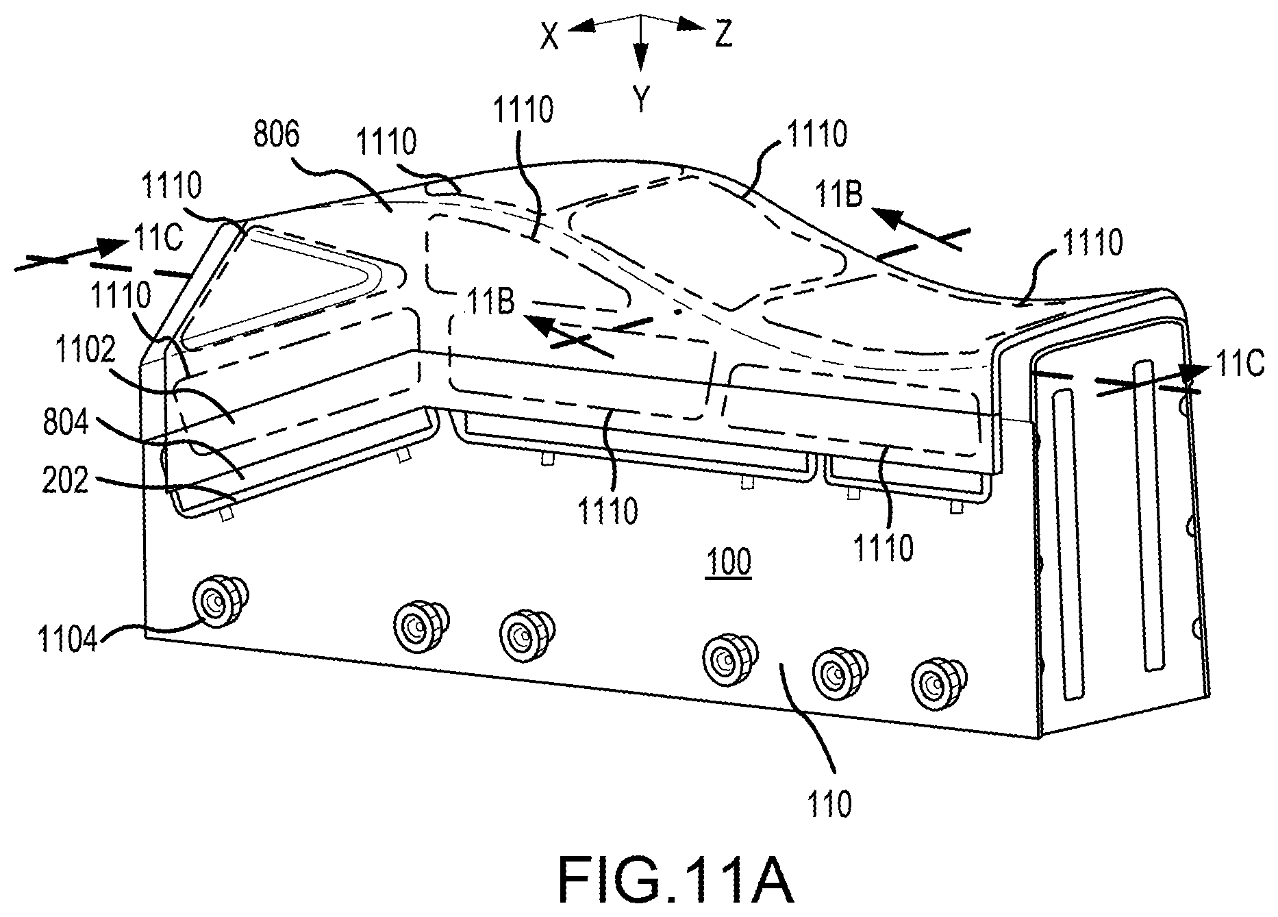 Patent US12508747 Figure 12 – Systems and methods for bladder pressure forming a preform into a shaped body
