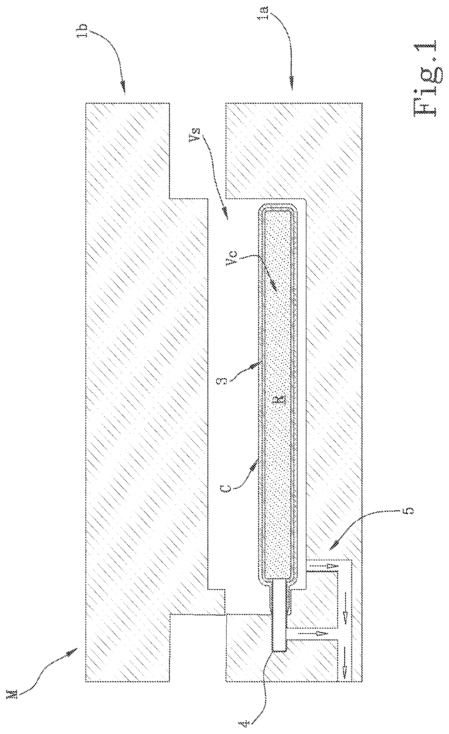 Patent US12508750 — Molding method for making a monolithic component internally provided with at least one cavity inside — Figure 1
