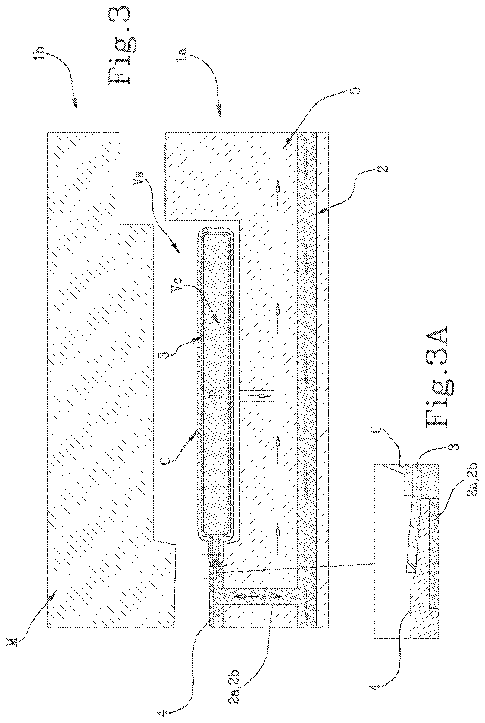 Patent US12508750 Figure 3 – Molding method for making a monolithic component internally provided with at least one cavity inside