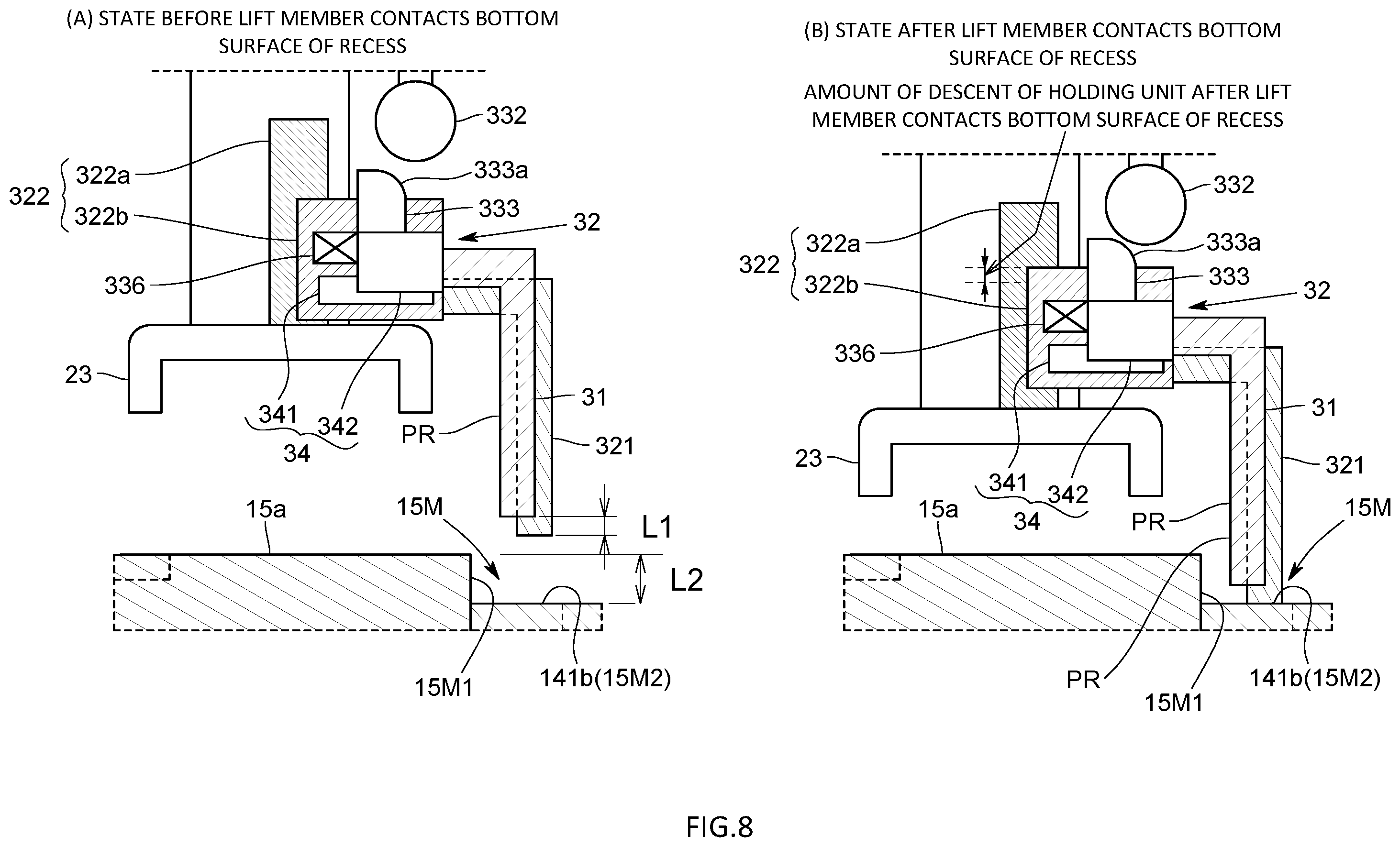 Patent US12508754 Figure 8 – Transfer apparatus, resin molding apparatus, and method for manufacturing resin molded product