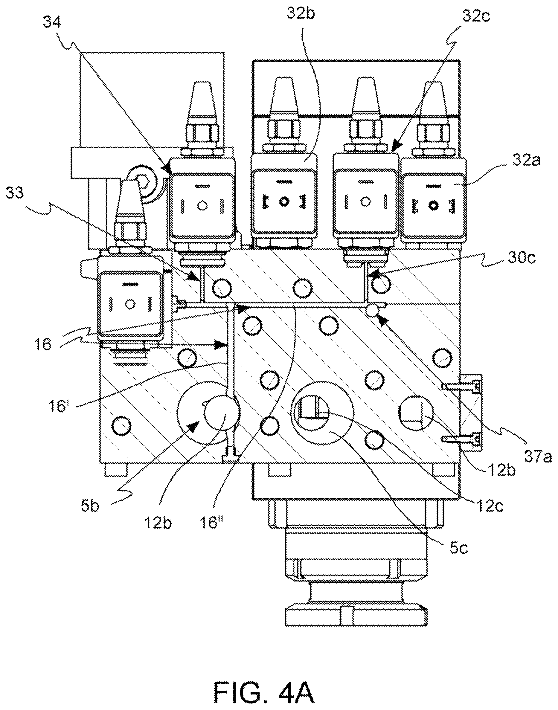 Patent US12508764 Figure 4 – Valve assembly for blowing or draw-blowing bottles made of polymer material