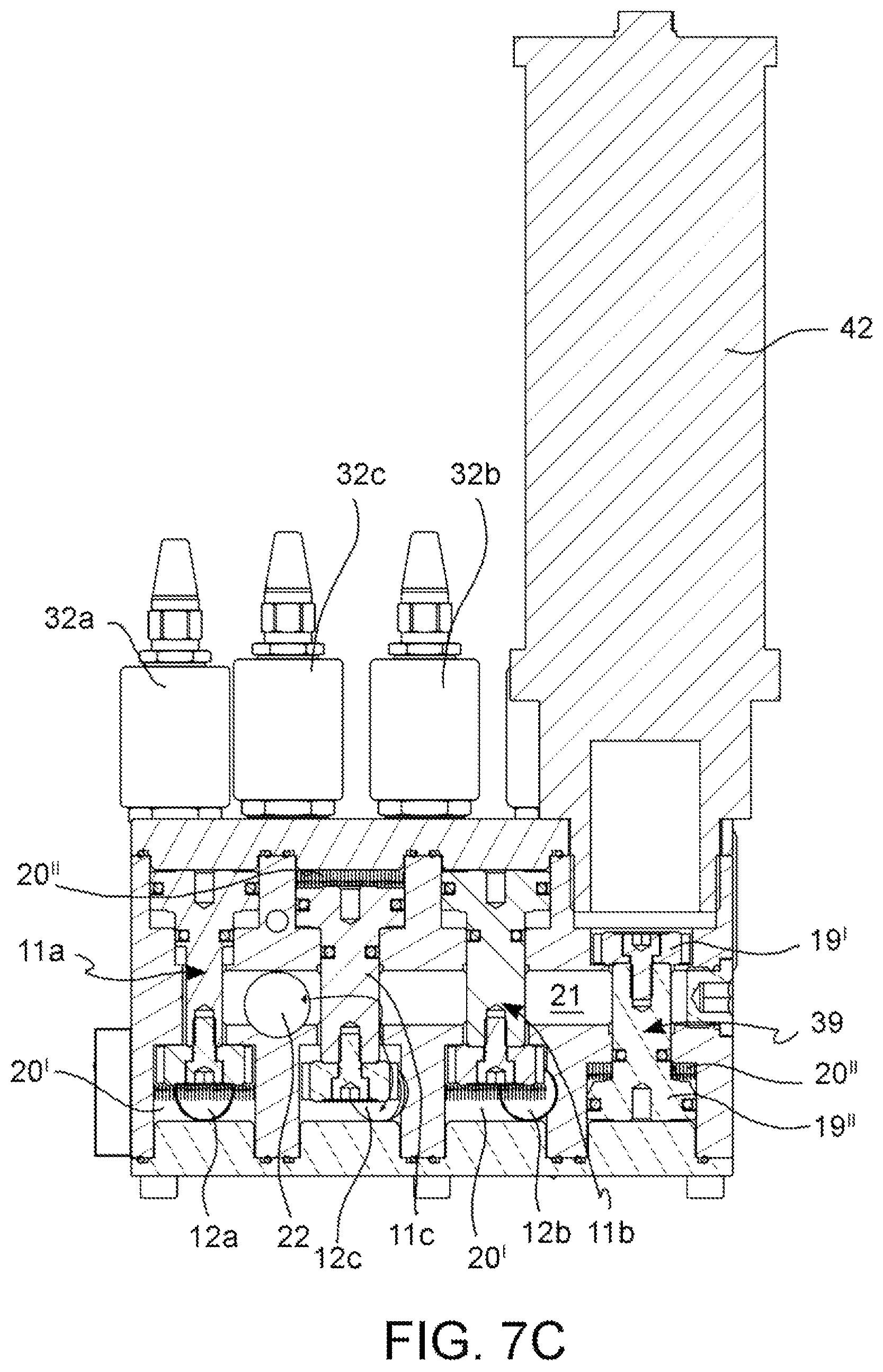 Patent US12508764 Figure 11 – Valve assembly for blowing or draw-blowing bottles made of polymer material