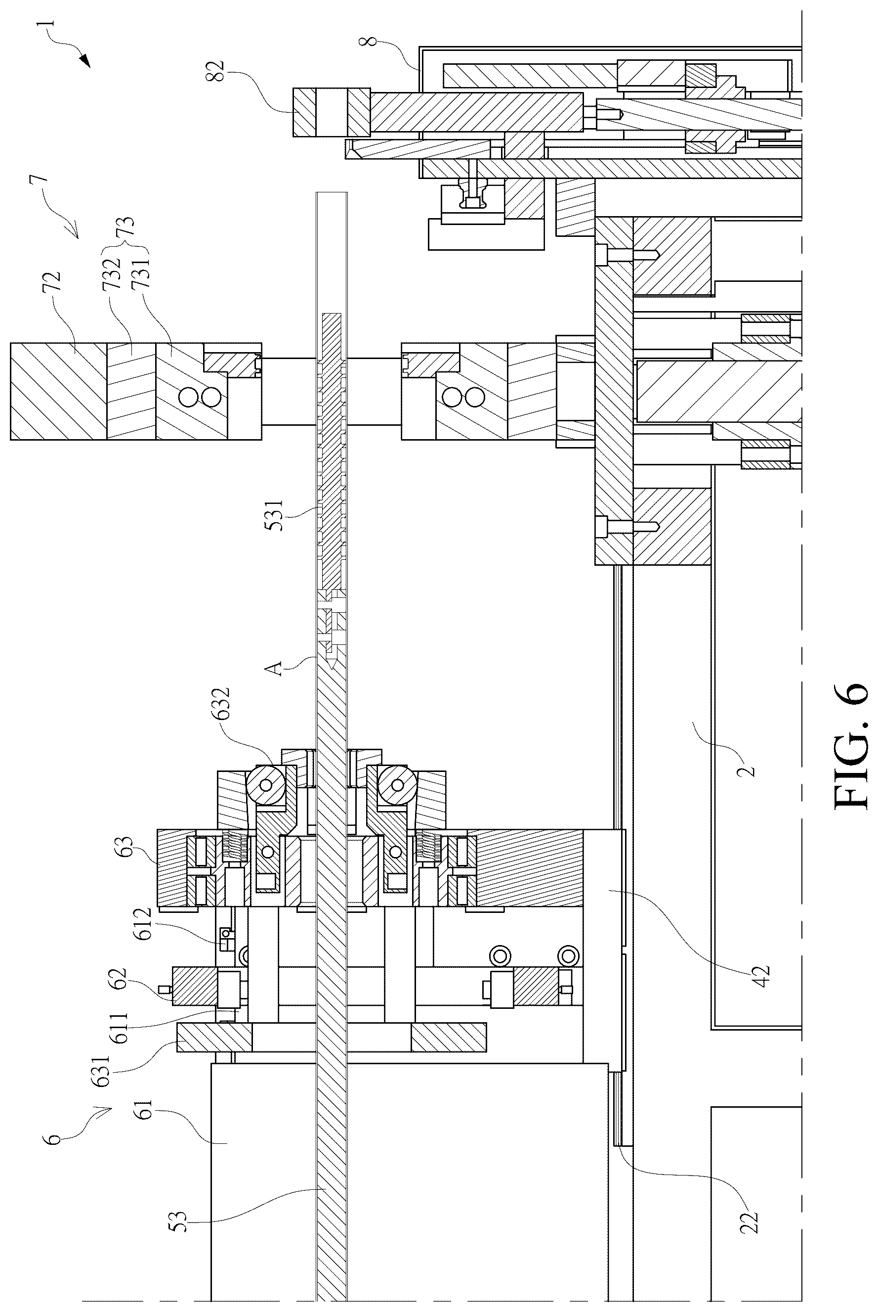 Patent US12508765 Figure 6 – Thermoforming pipe-shaping machine