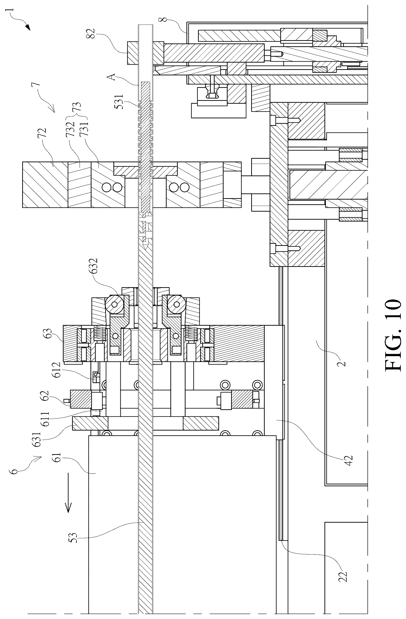 Patent US12508765 Figure 10 – Thermoforming pipe-shaping machine