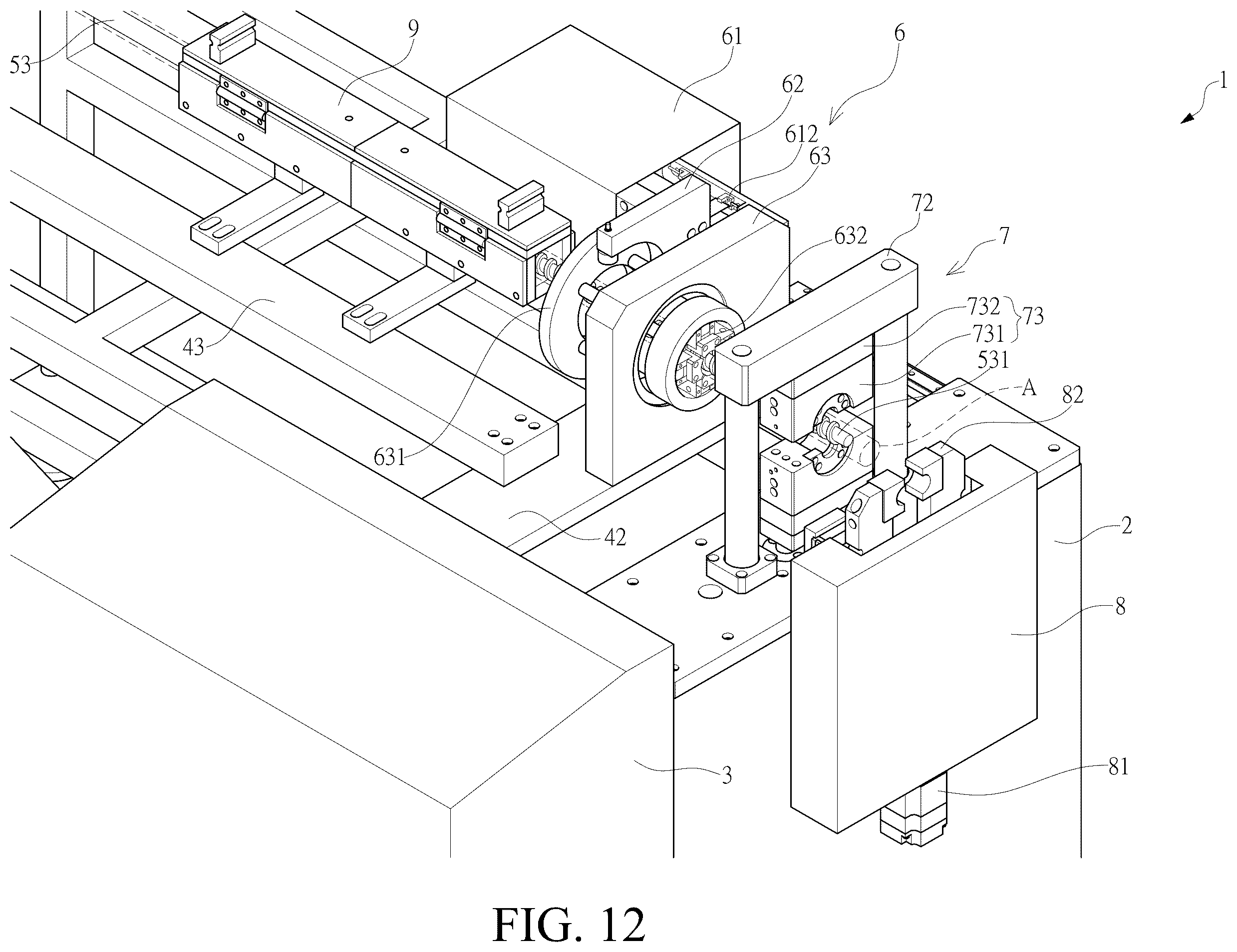 Patent US12508765 Figure 12 – Thermoforming pipe-shaping machine