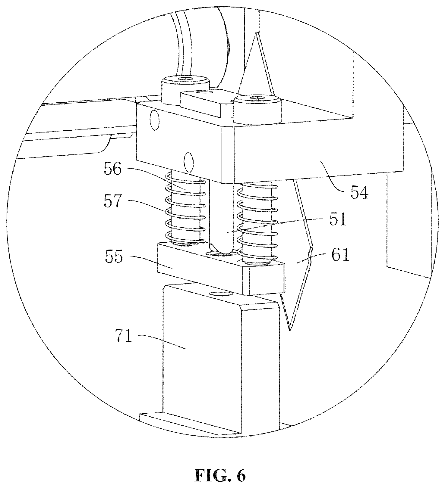 Patent US12508777 Figure 5 – Tape pasting mechanism with multiple functions of clutch-type synchronous punching, tape pasting and cutting