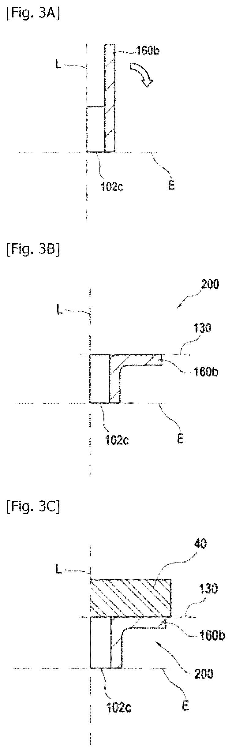 Patent US12508780 Figure 3 – Fibrous reinforcement for the manufacture of a composite part intended to be articulated with other parts