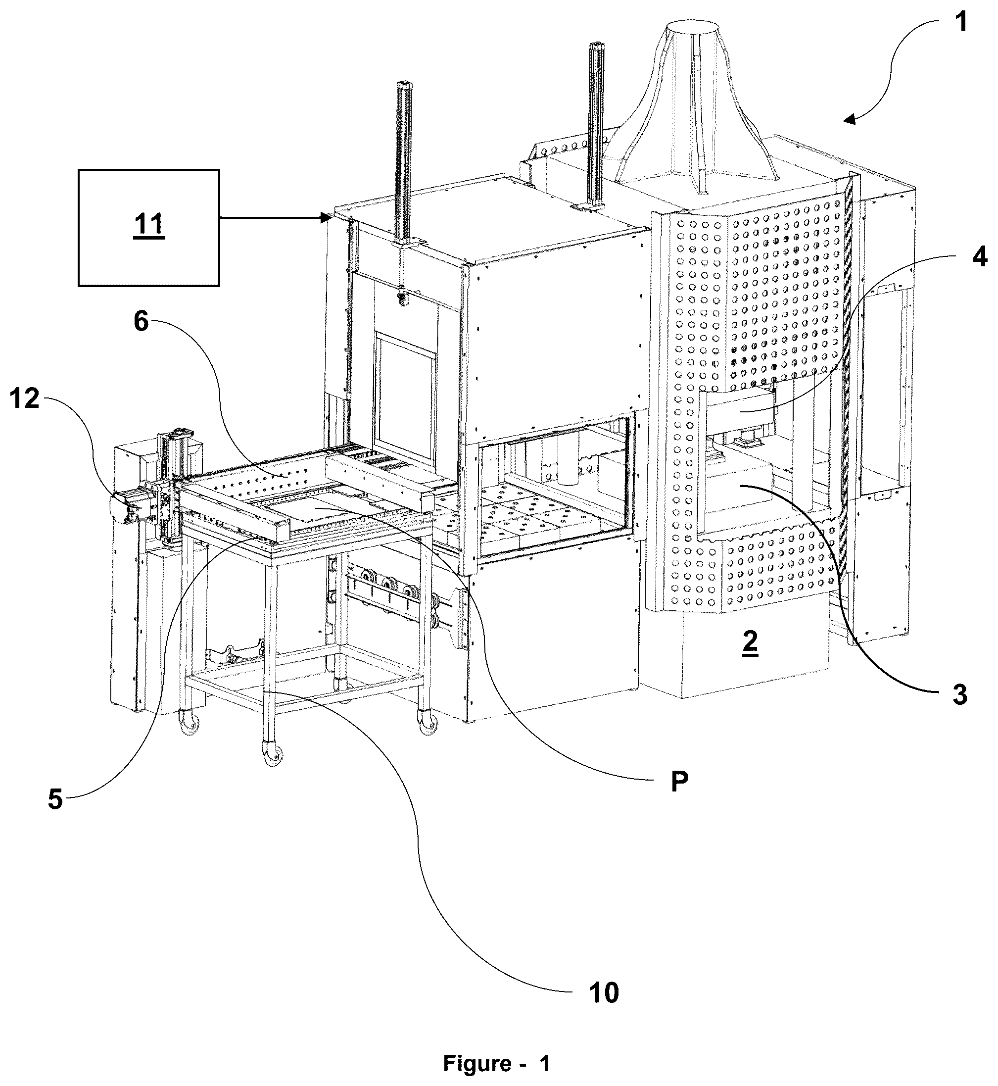 Patent US12508785 Figure 1 – Composite part production system