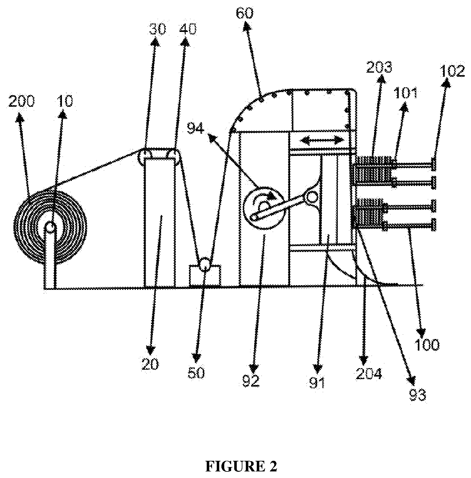 Patent US12508789 Figure 2 – Cornet cone package cutting machine from package bobbin