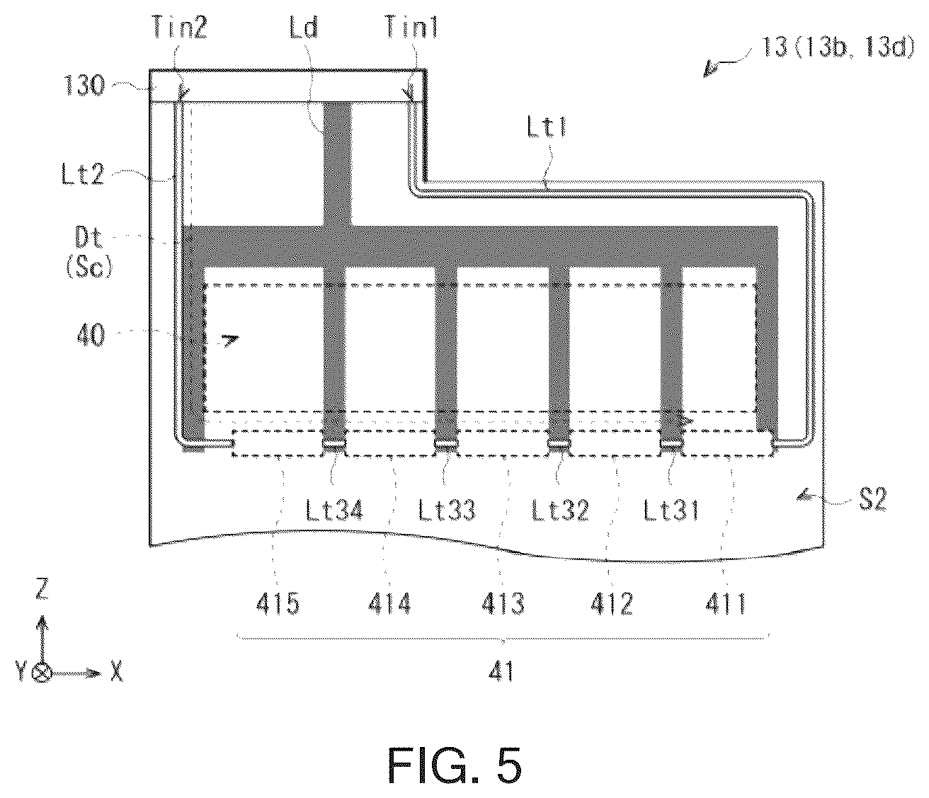 Patent US12508806 Figure 4 – Drive device, drive board, liquid jet head, and liquid jet recording device