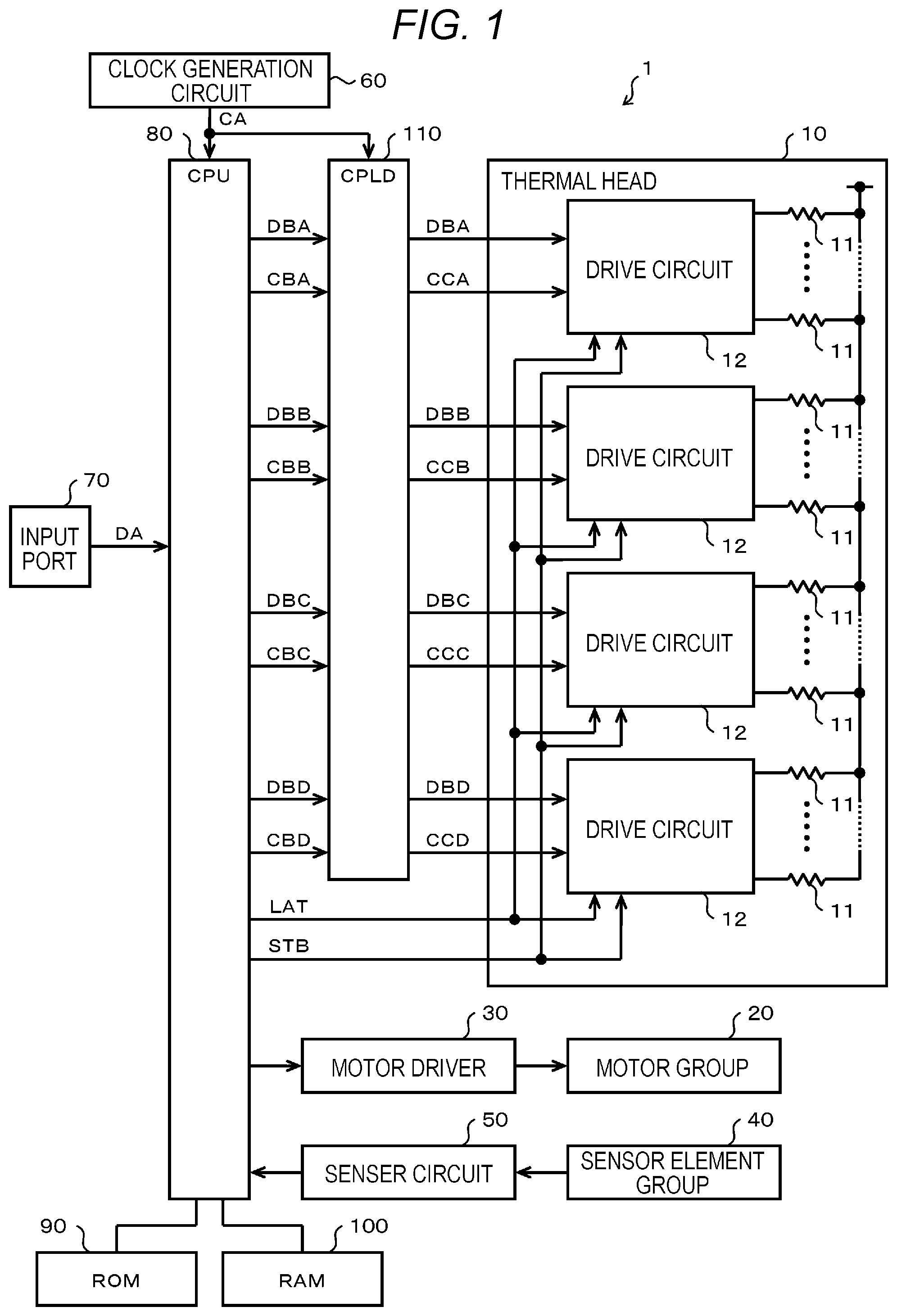 Patent US12508819 Figure 1 – Thermal printer