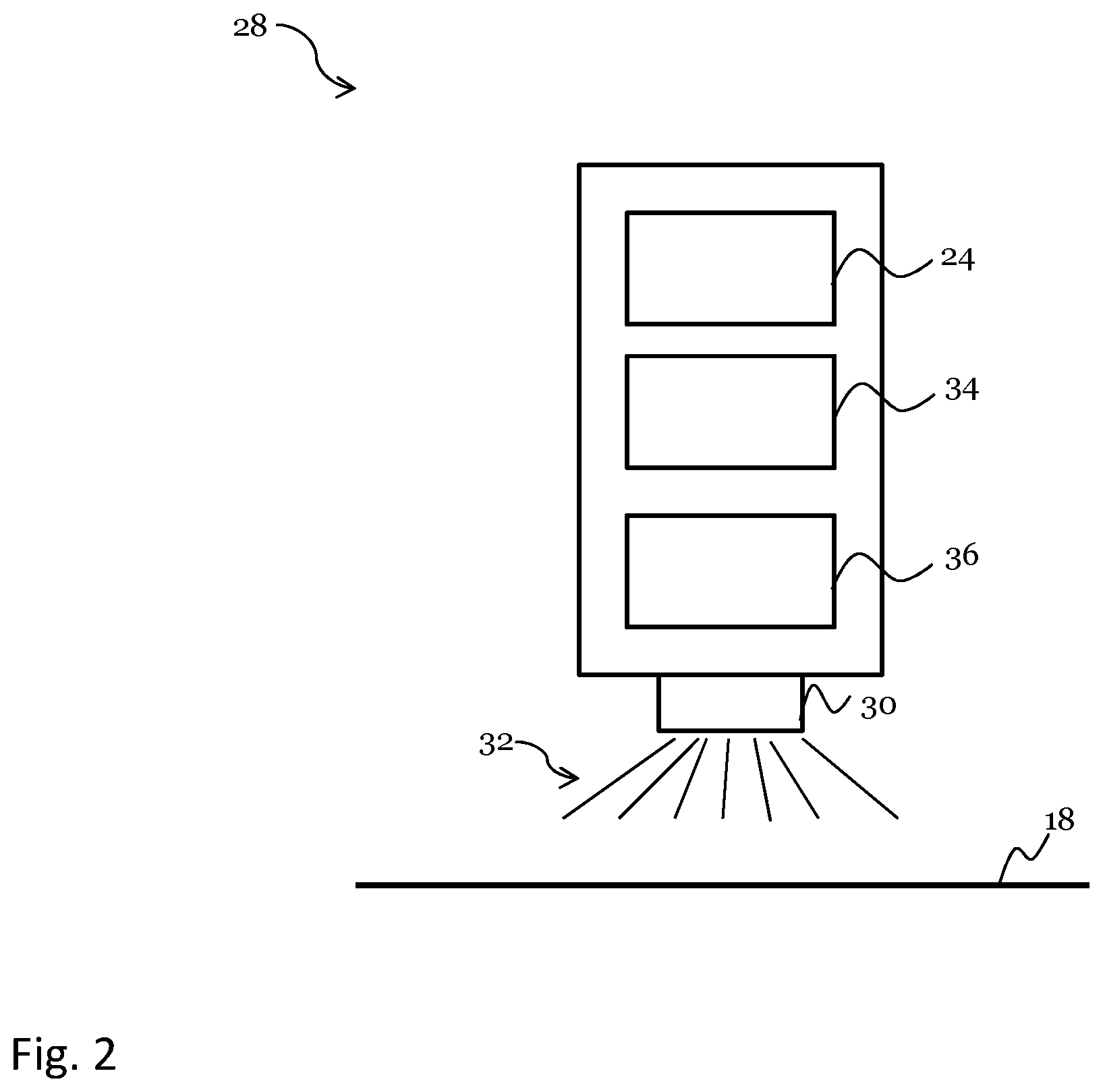 Patent US12508823 Figure 2 – Thermal treatment unit with spatially varying radiation power
