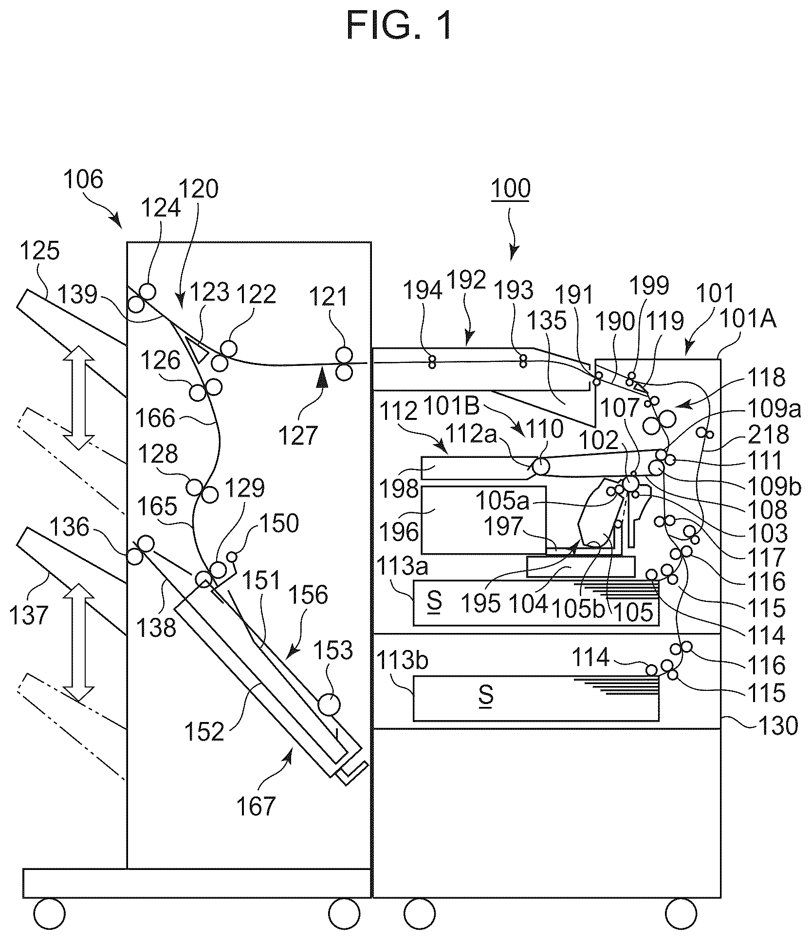 Patent US12508831 — Booklet creating apparatus and image forming system — Figure 1