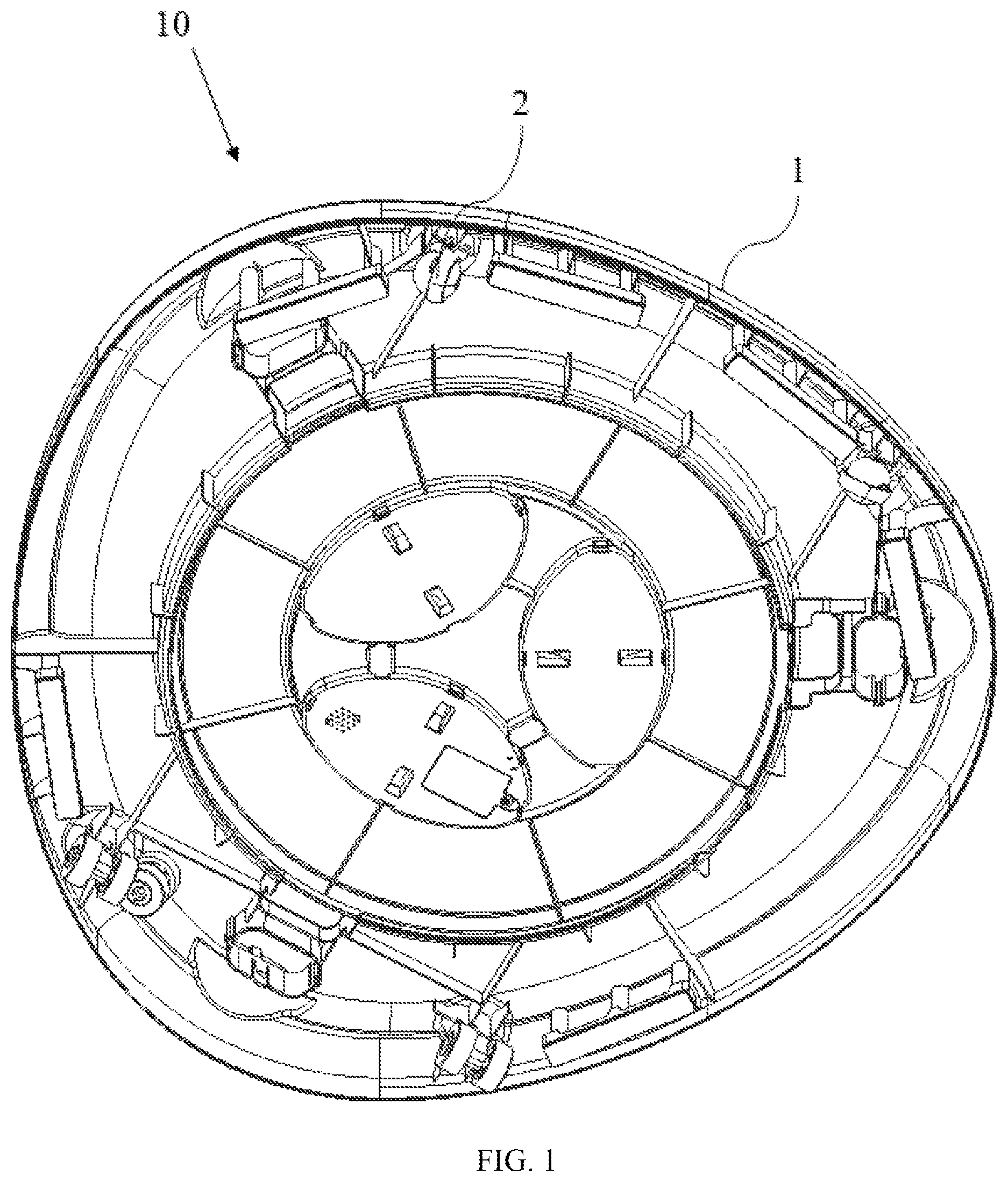 Patent US12508838 Figure 1 – Wheel assembly device