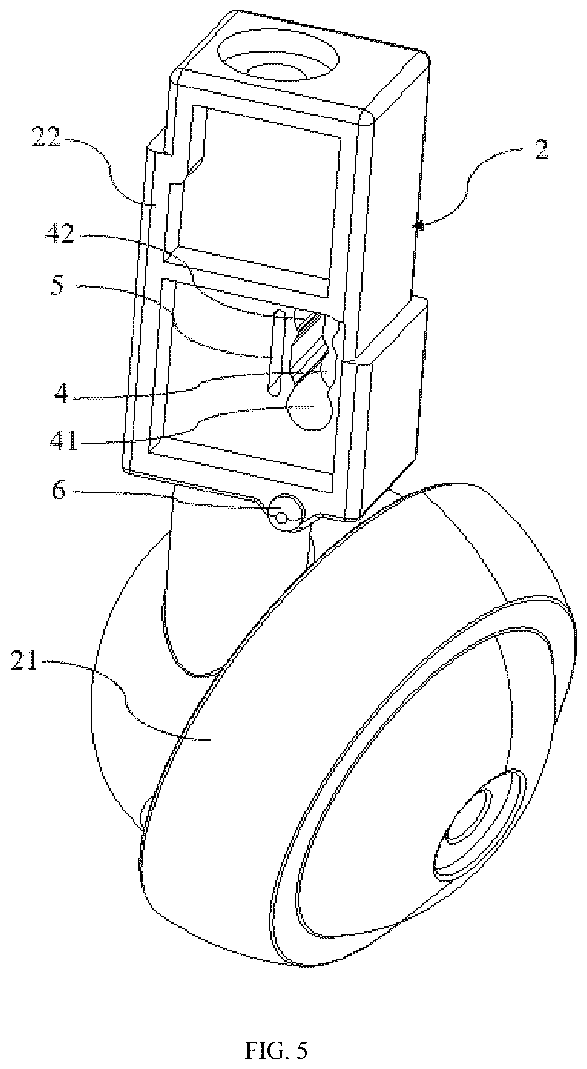 Patent US12508838 Figure 5 – Wheel assembly device