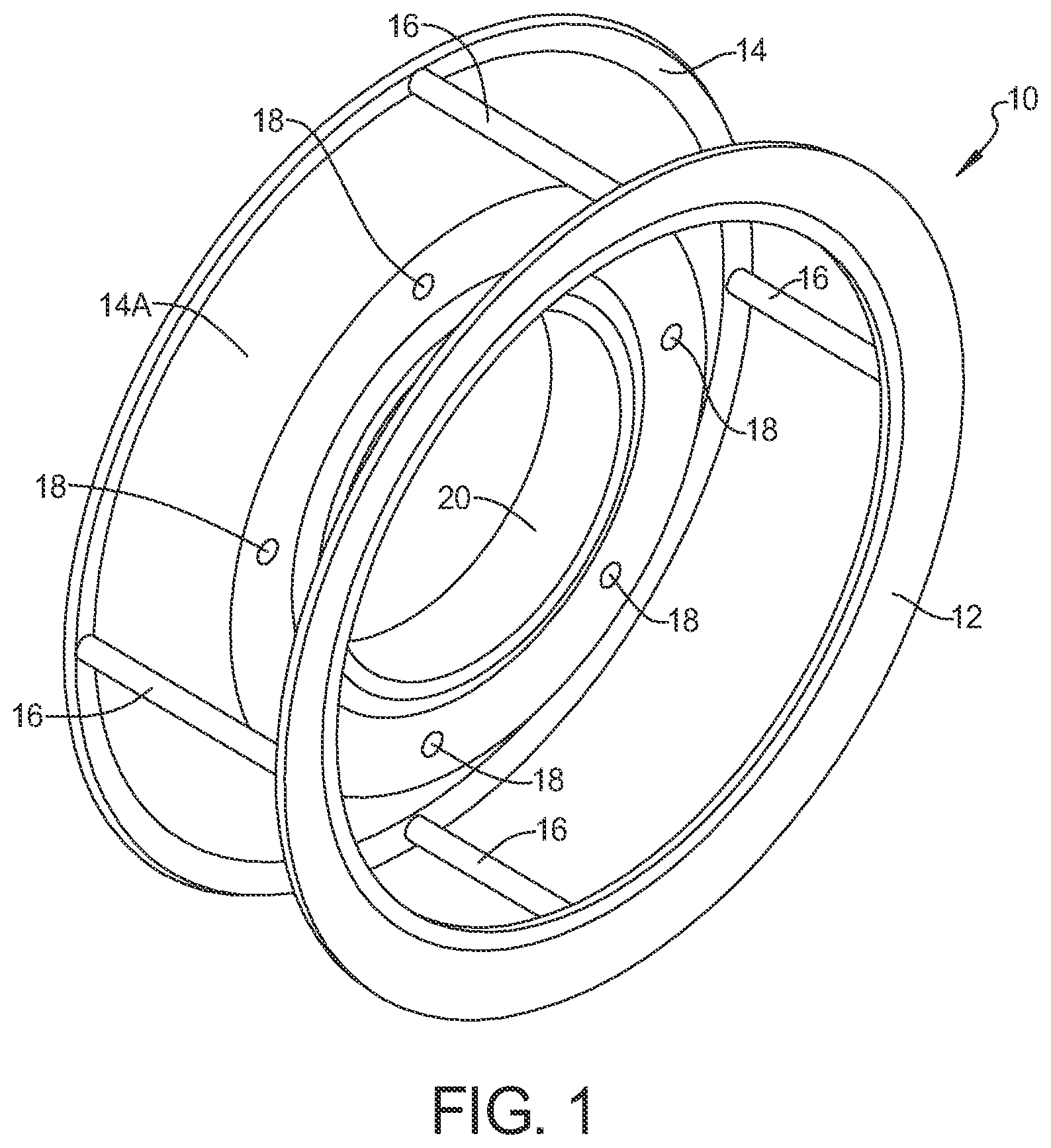 Patent US12508841 Figure 1 – Non-pneumatic wheel
