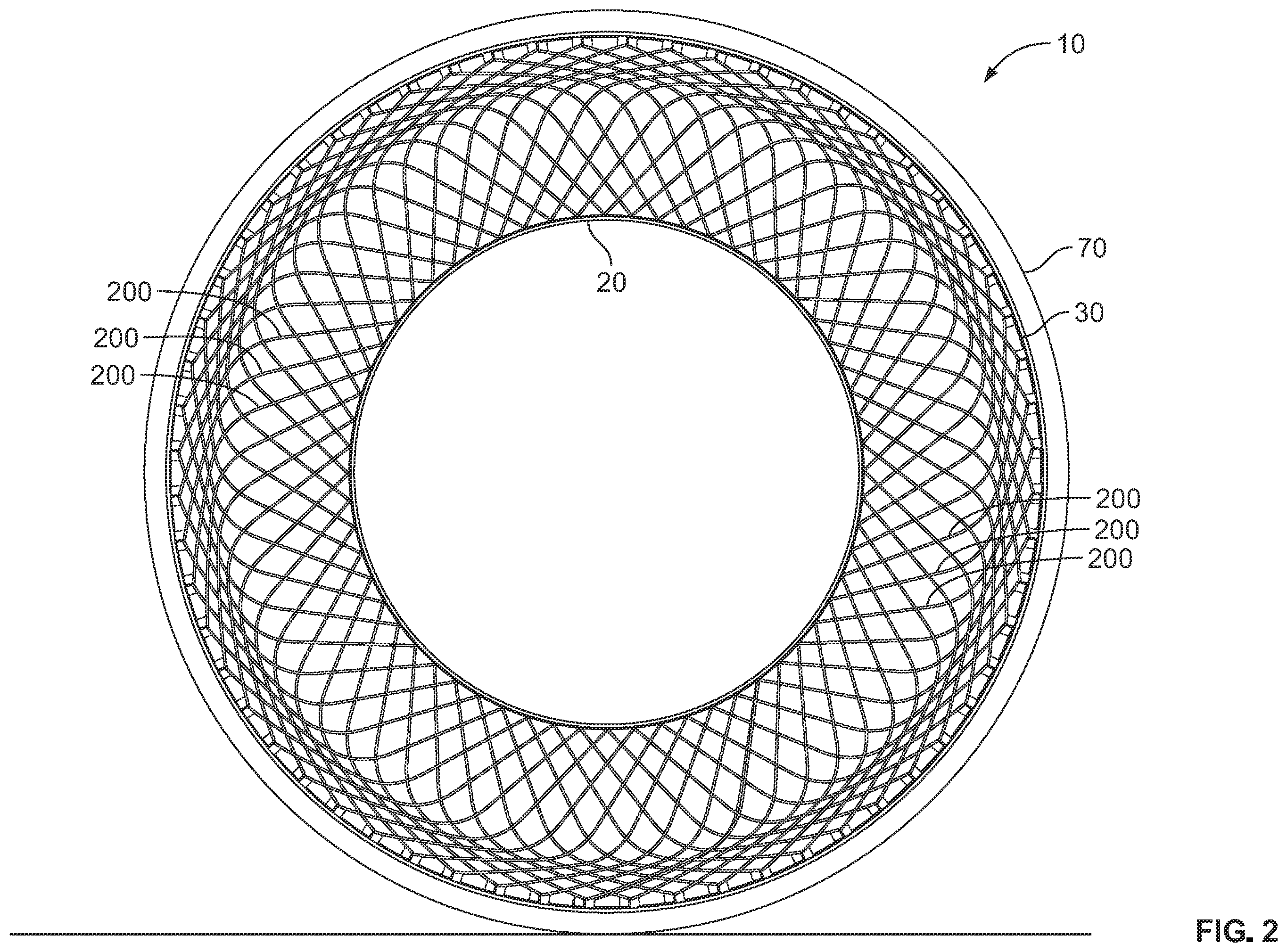 Patent US12508842 Figure 2 – Mounting arrangement of self-supporting spoke structure for non-pneumatic tire