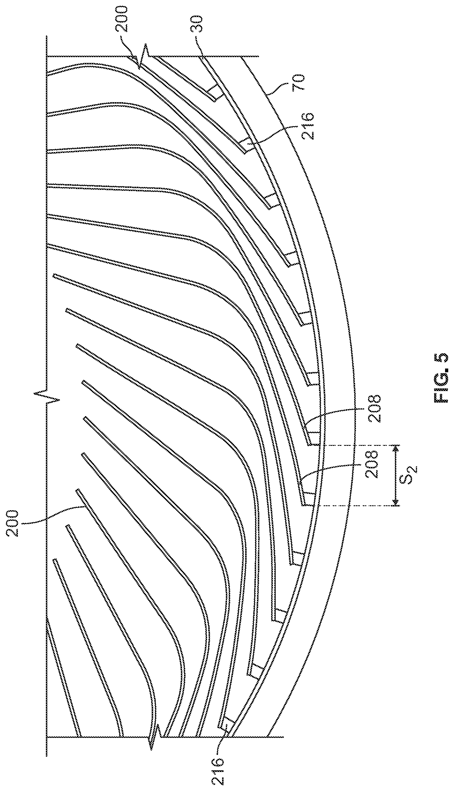 Patent US12508842 Figure 5 – Mounting arrangement of self-supporting spoke structure for non-pneumatic tire