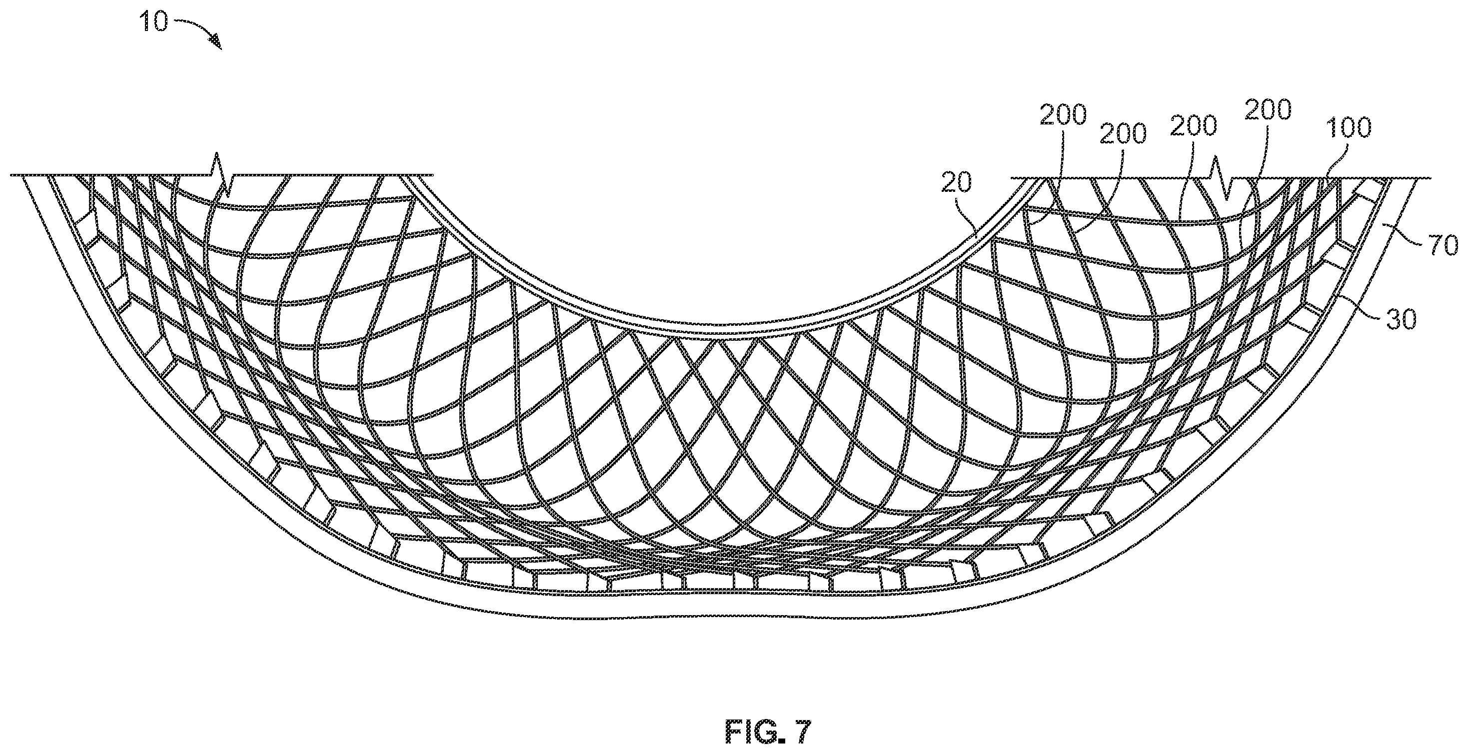 Patent US12508842 Figure 7 – Mounting arrangement of self-supporting spoke structure for non-pneumatic tire