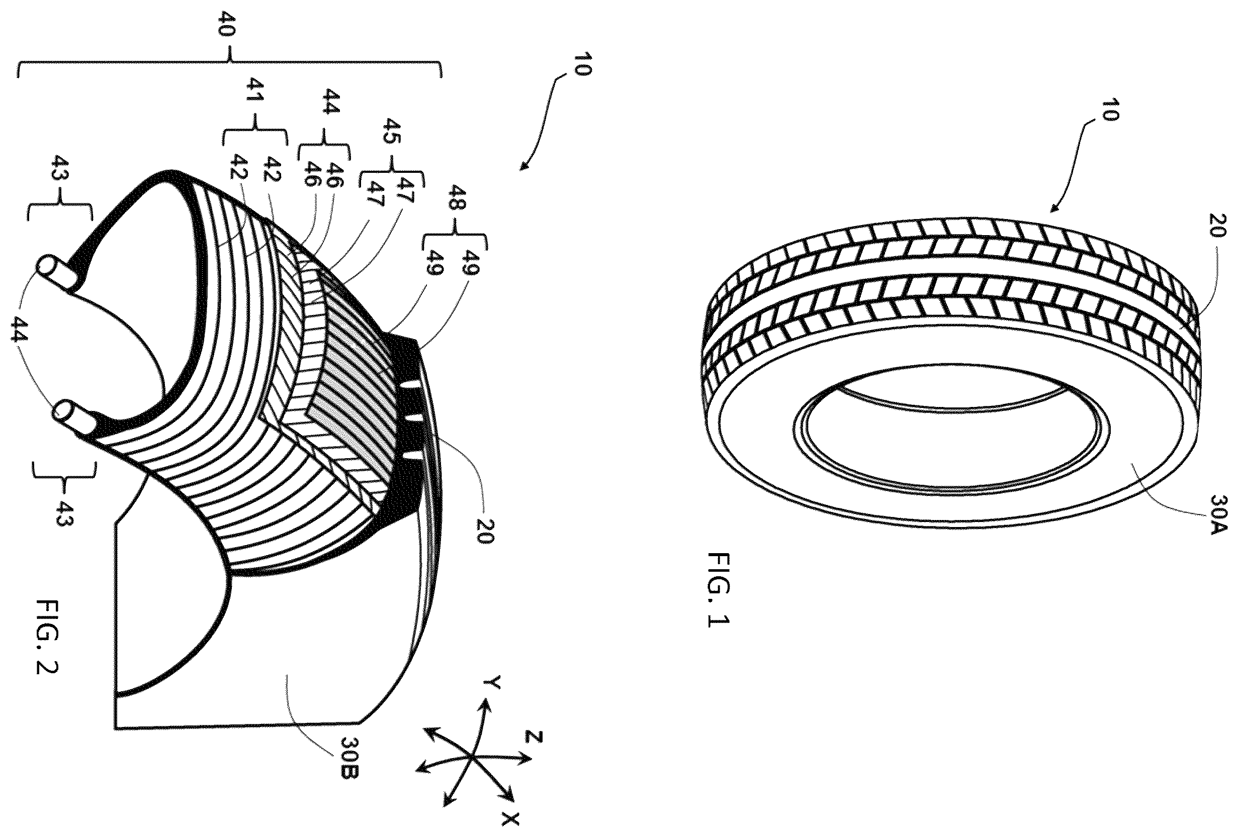 Patent US12508844 Figure 1 – Tire comprising a tread