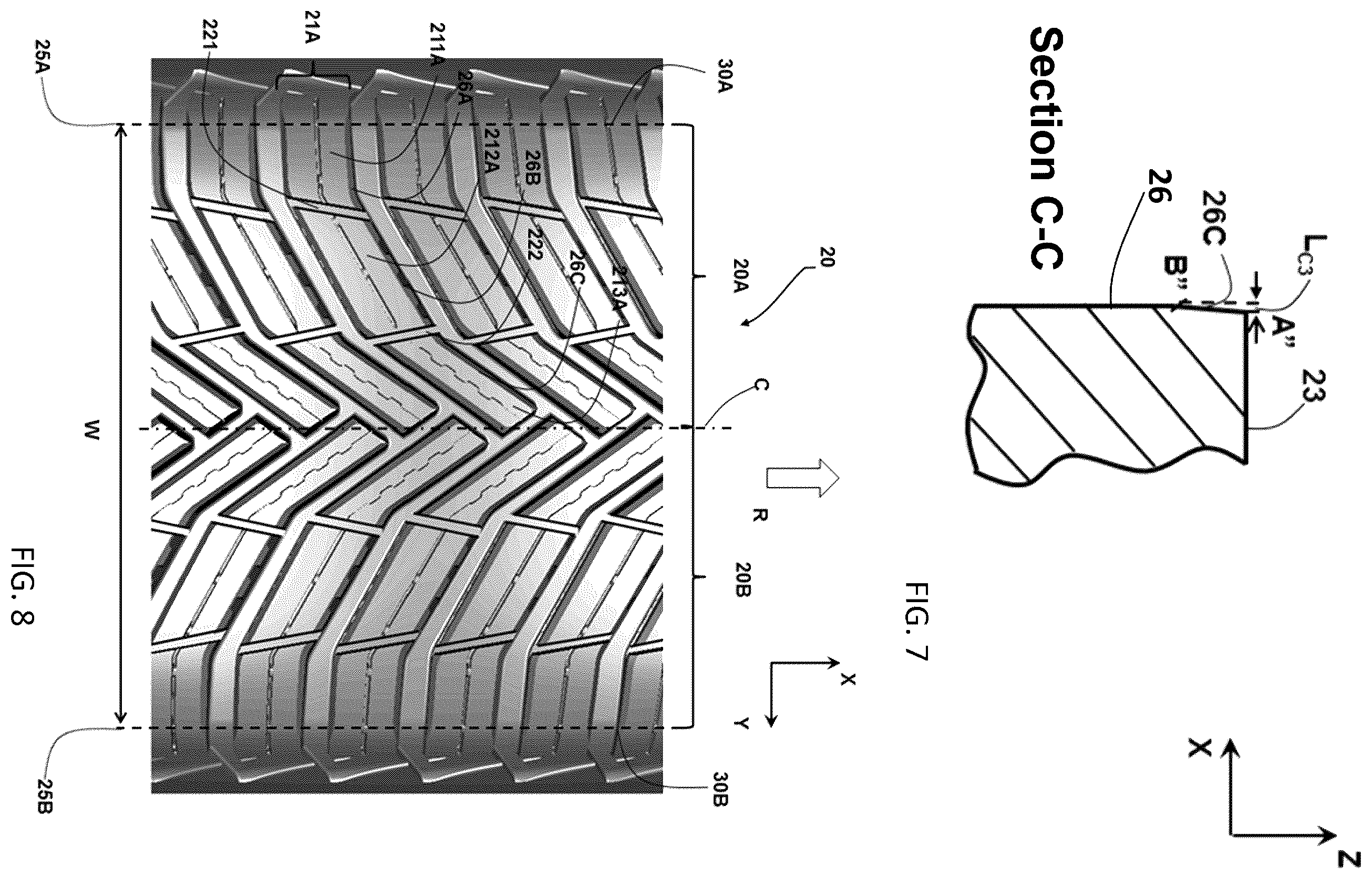 Patent US12508844 Figure 4 – Tire comprising a tread