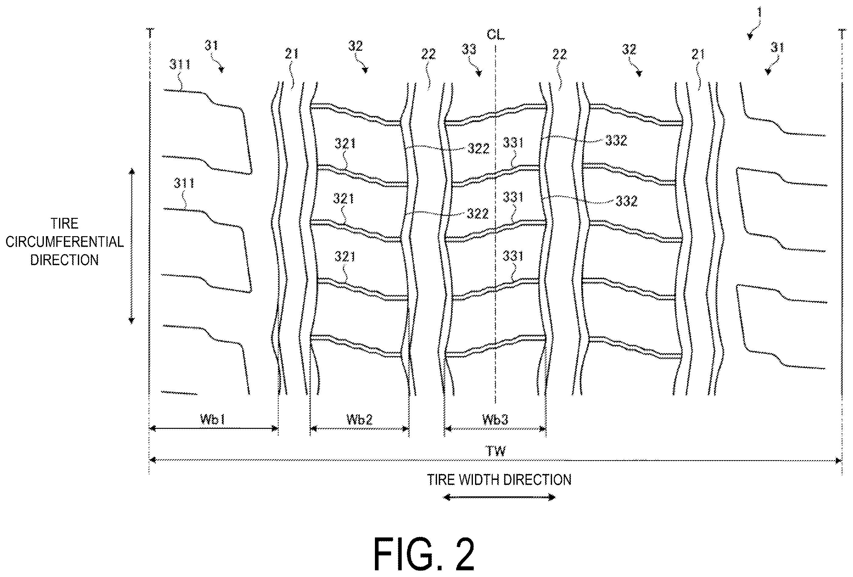 Patent US12508846 Figure 2 – Tire