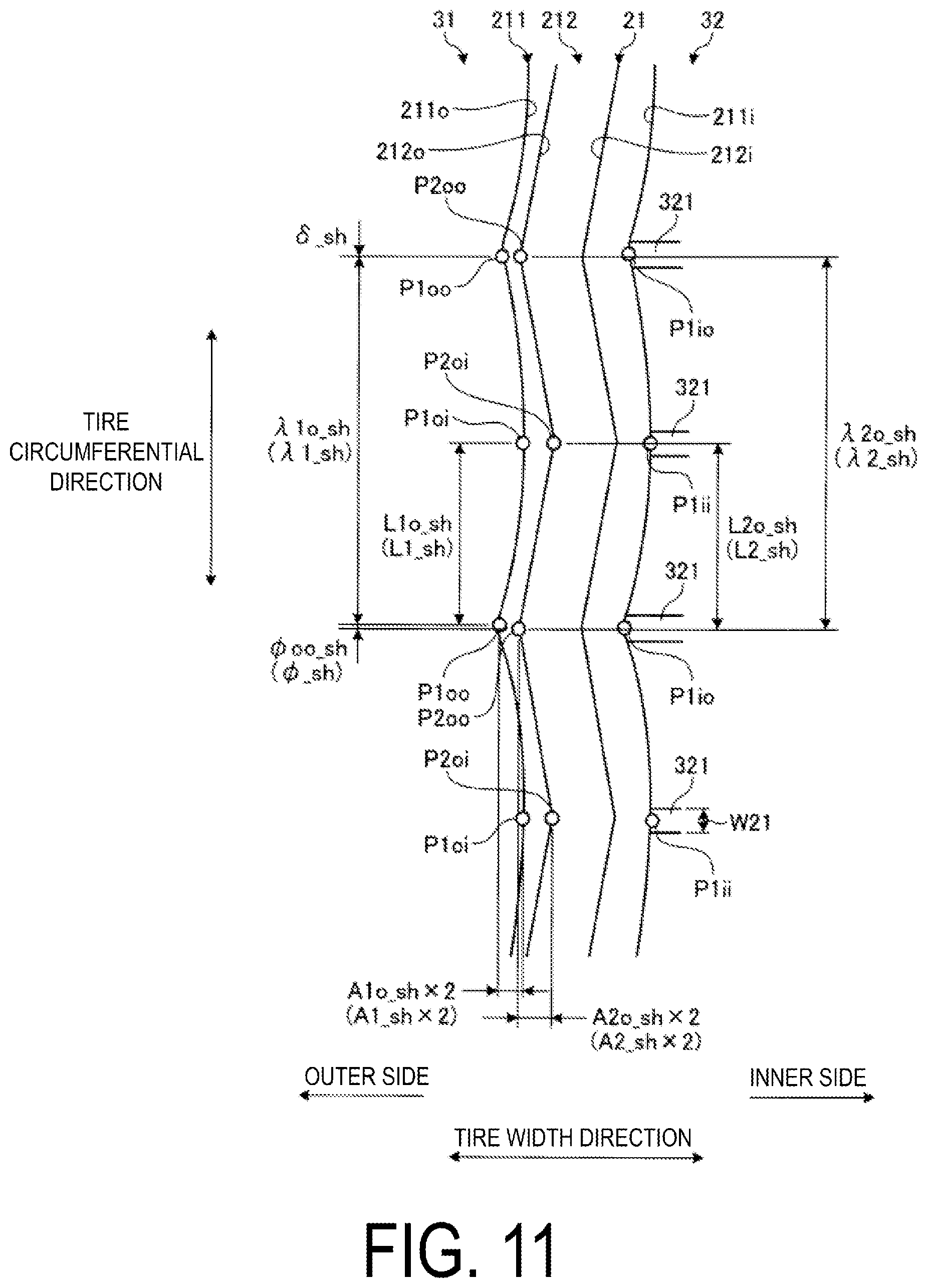 Patent US12508846 Figure 11 – Tire
