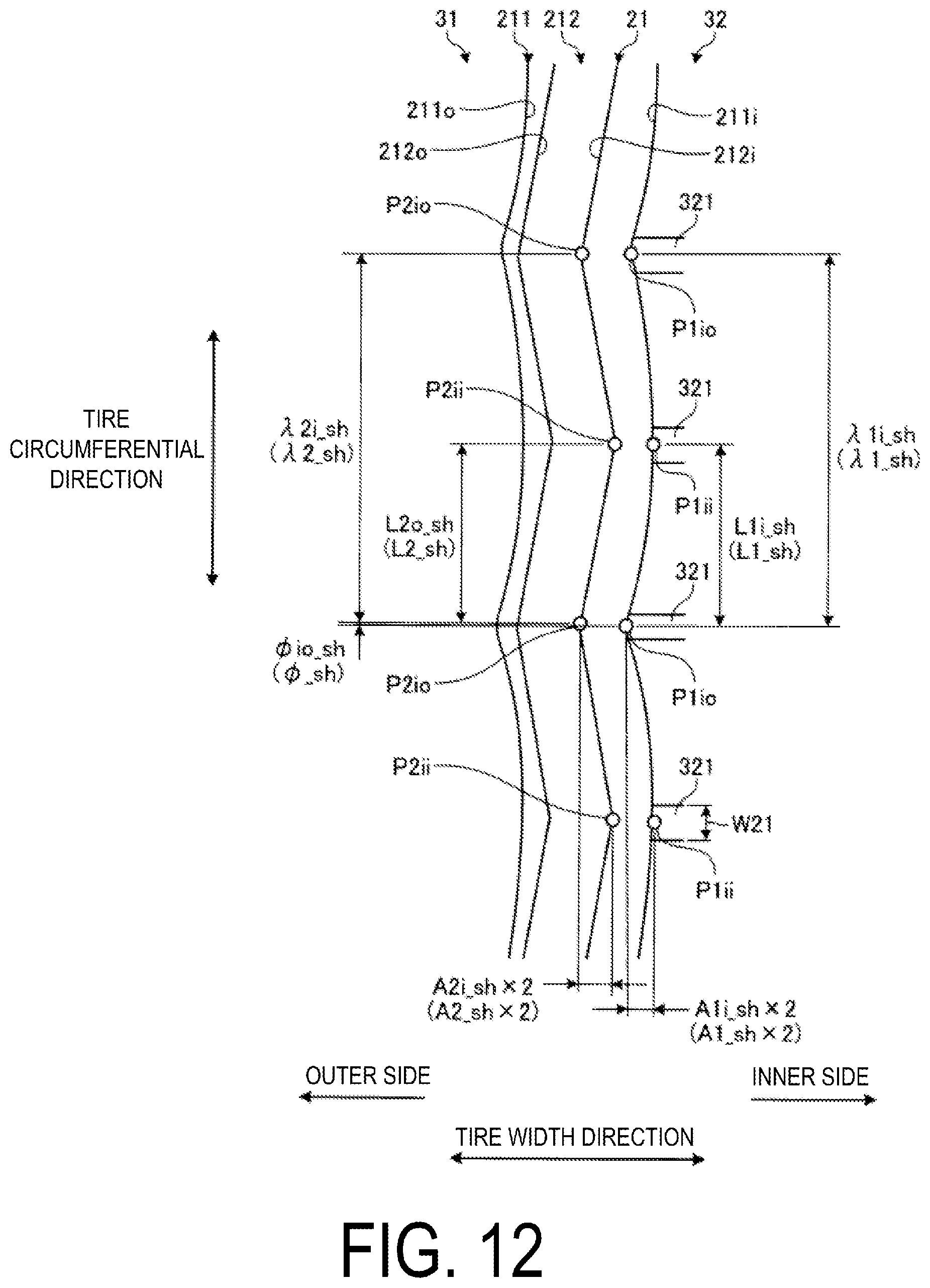Patent US12508846 Figure 12 – Tire