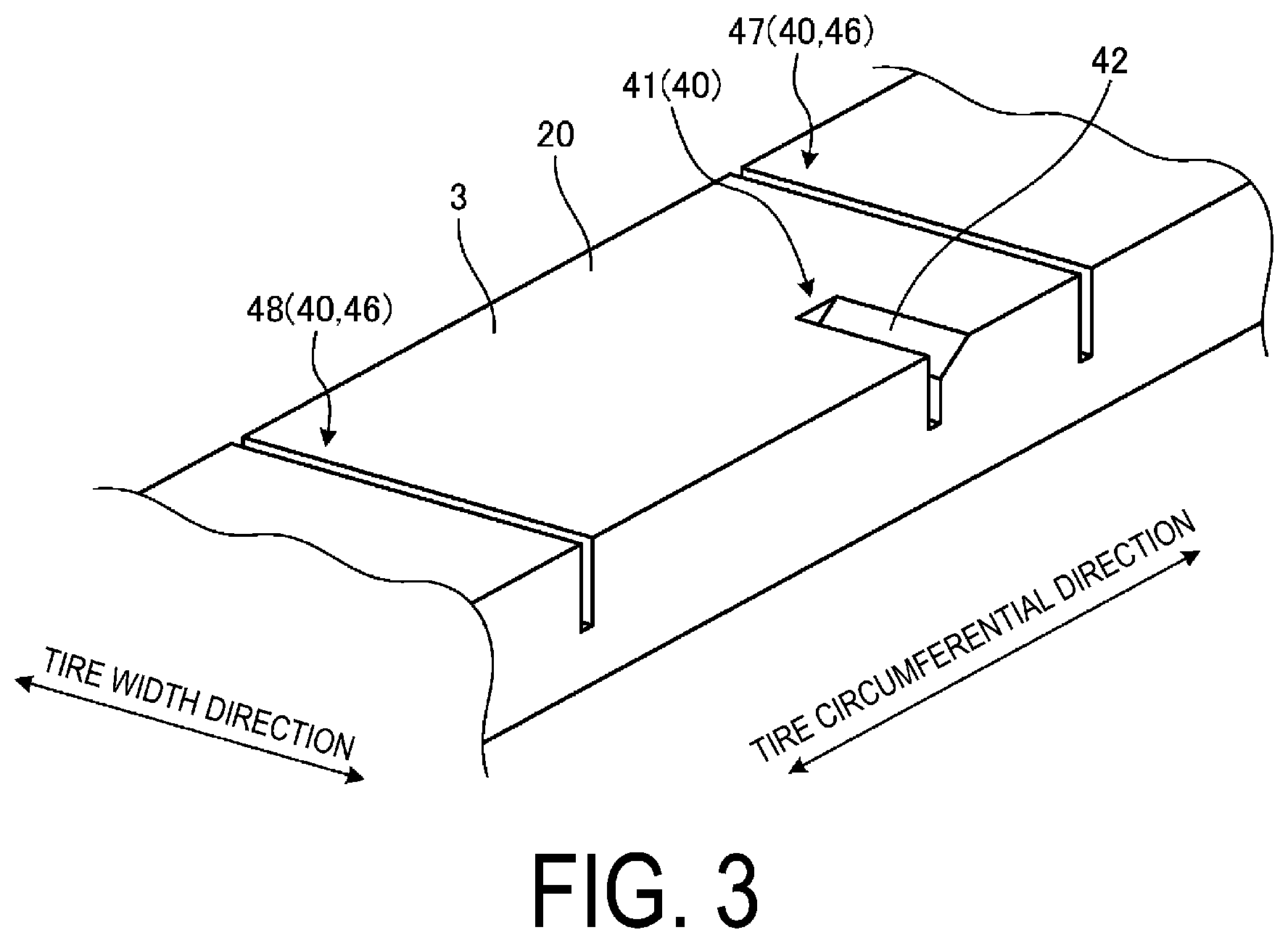 Patent US12508848 Figure 3 – Pneumatic tire