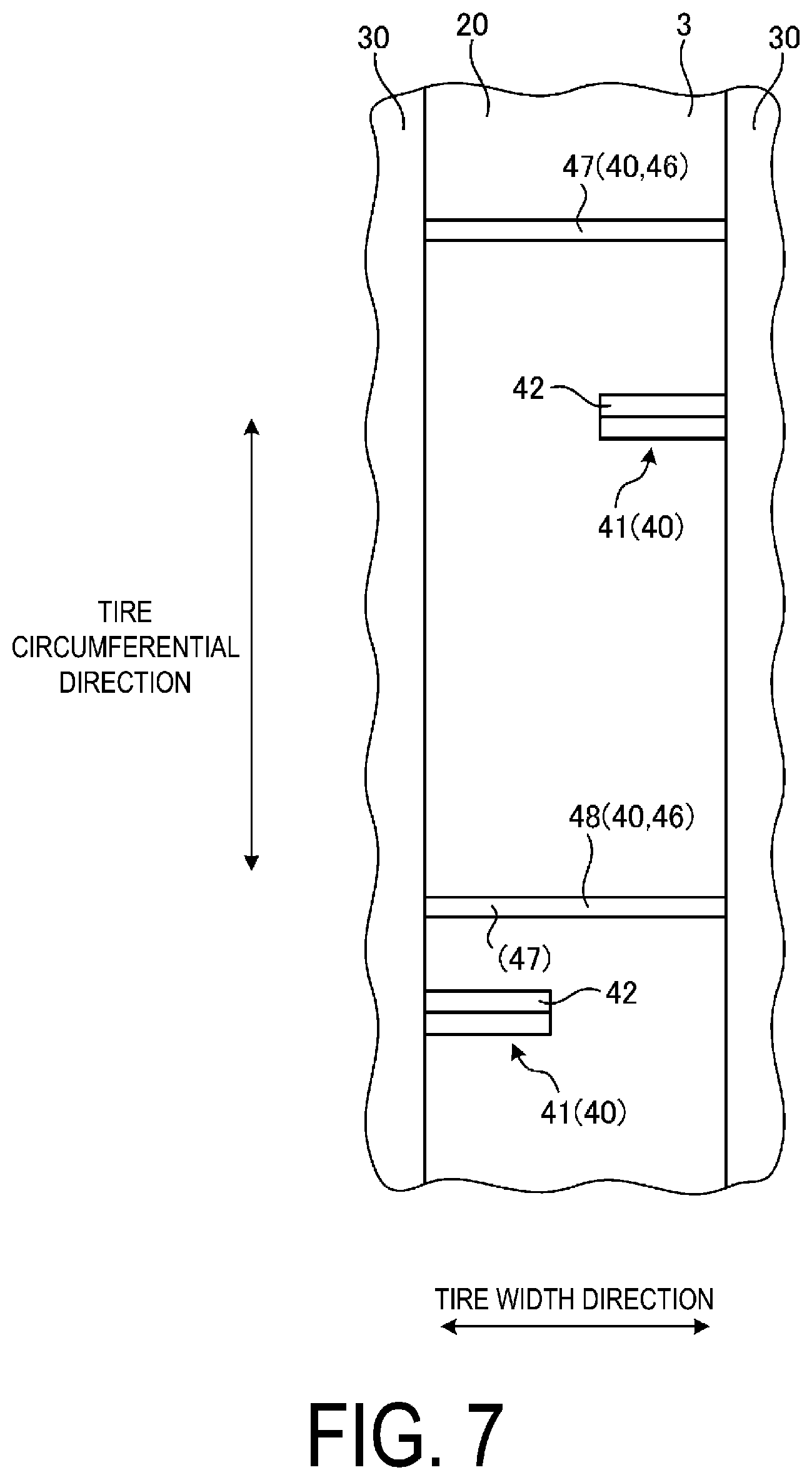 Patent US12508848 Figure 7 – Pneumatic tire