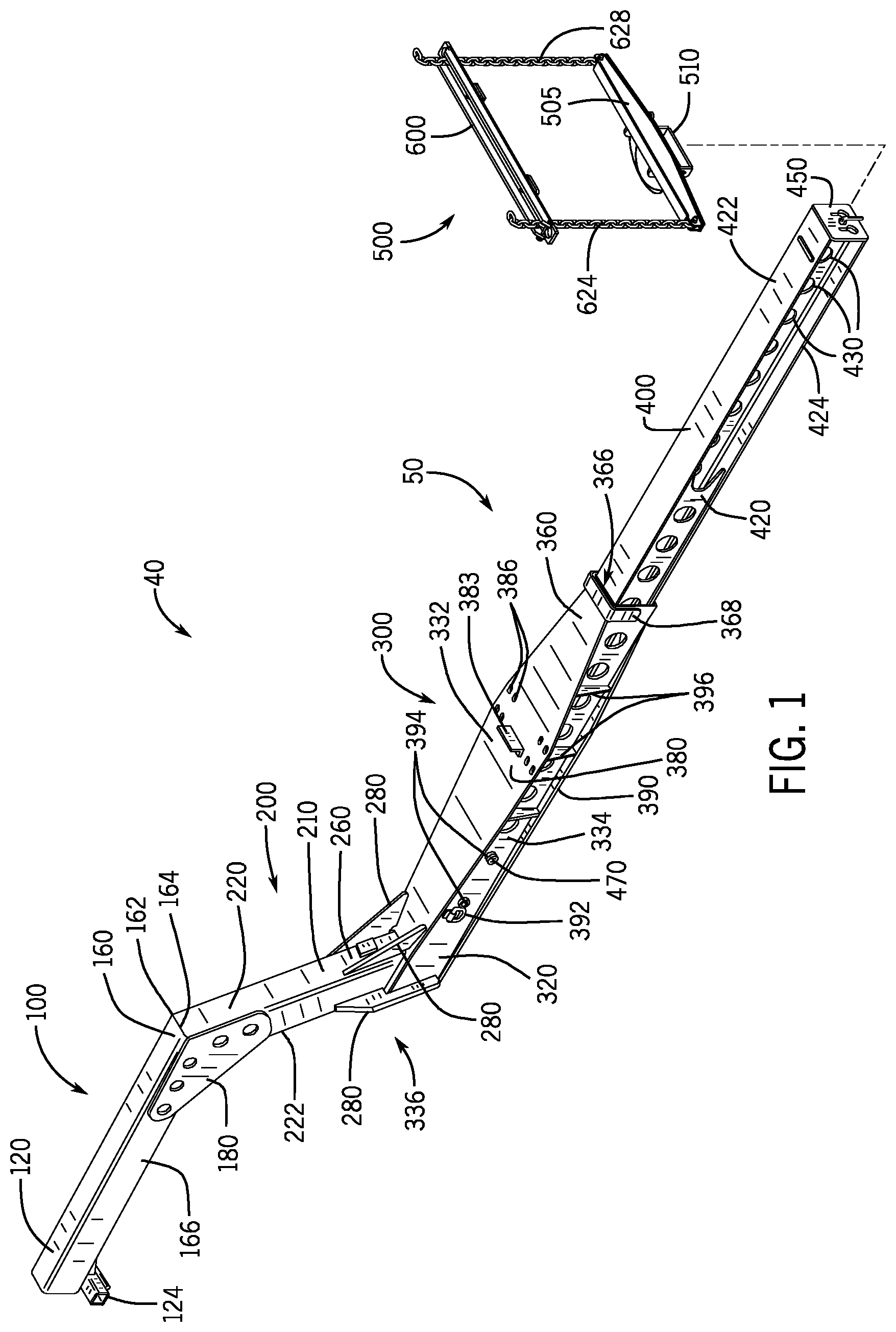 Patent US12508854 Figure 1 – Truck towing system