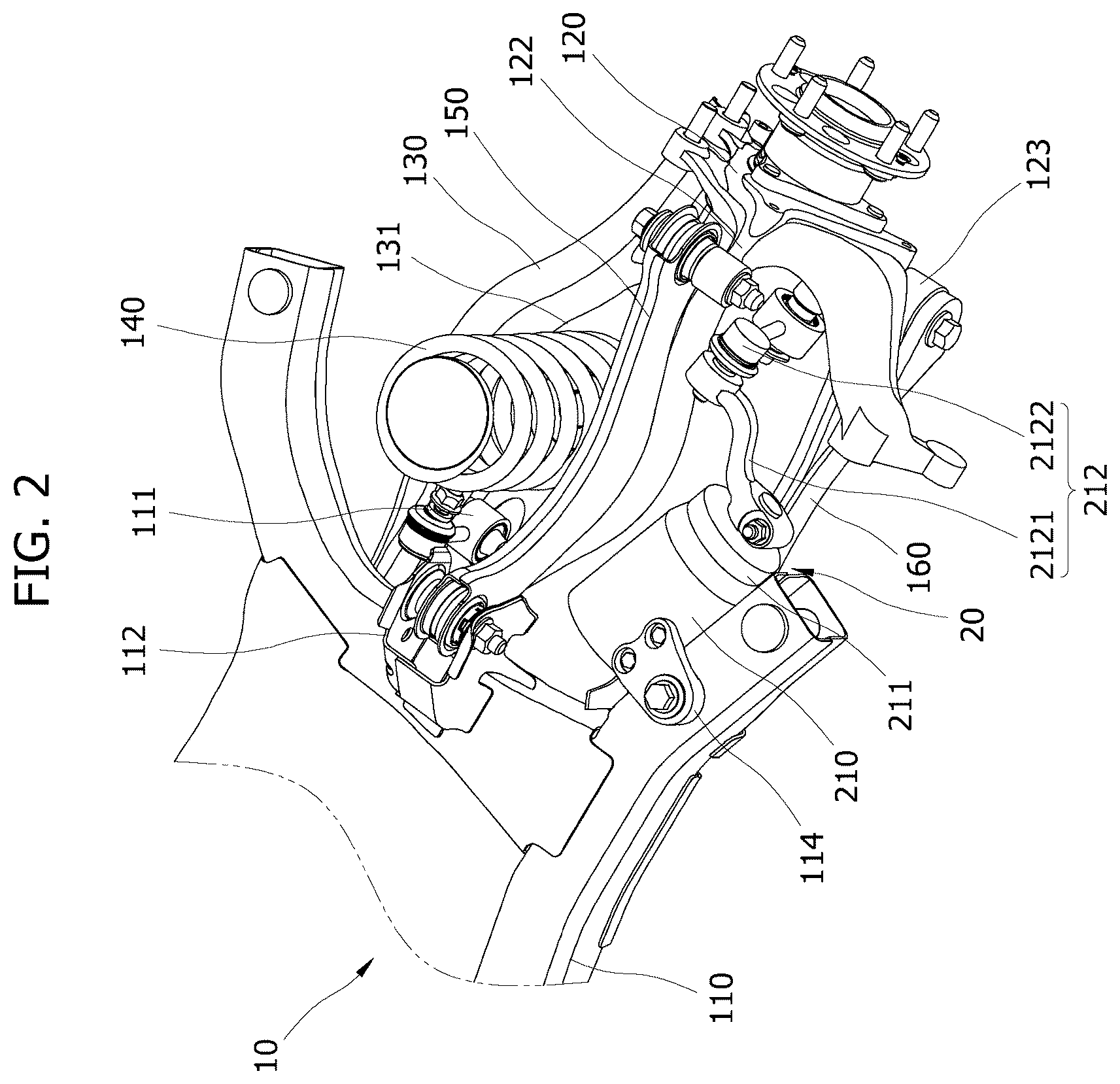 Patent US12508861 Figure 2 – Suspension apparatus and method of controlling the same