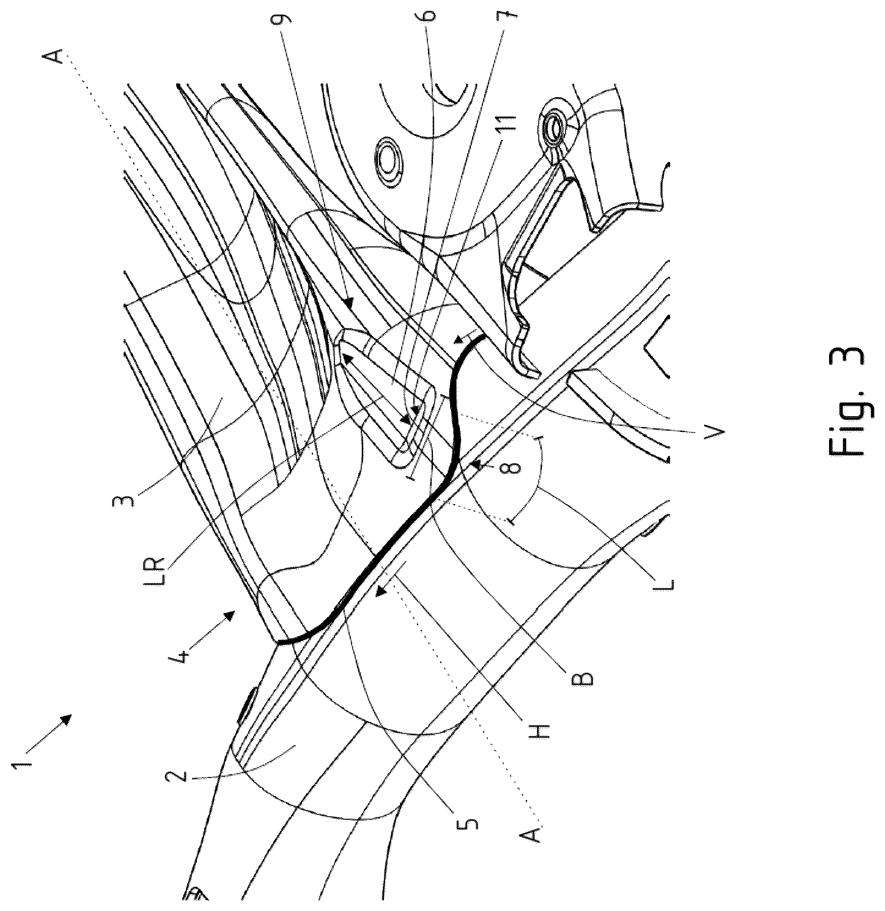 Patent US12508863 Figure 3 – Twist beam axle for a motor vehicle