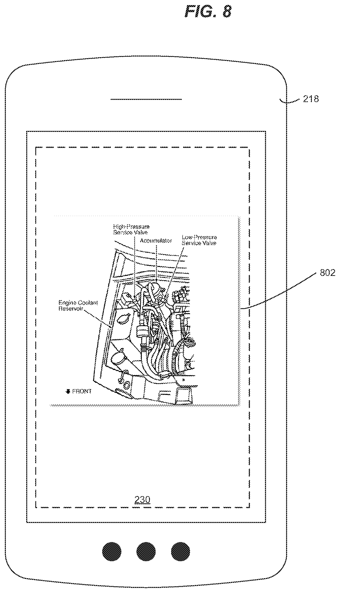 Patent US12508867 Figure 8 – User-guided refrigerant recharge for vehicles