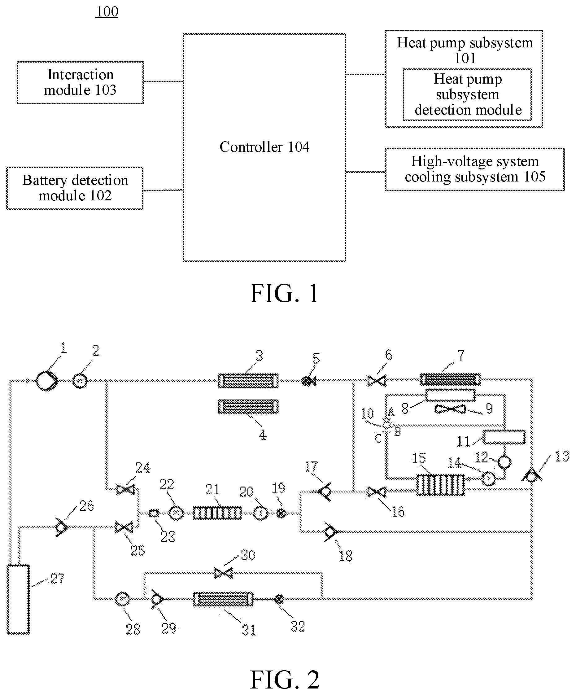 Patent US12508868 Figure 1 – Integrated thermal management system, vehicle, and thermal management control method