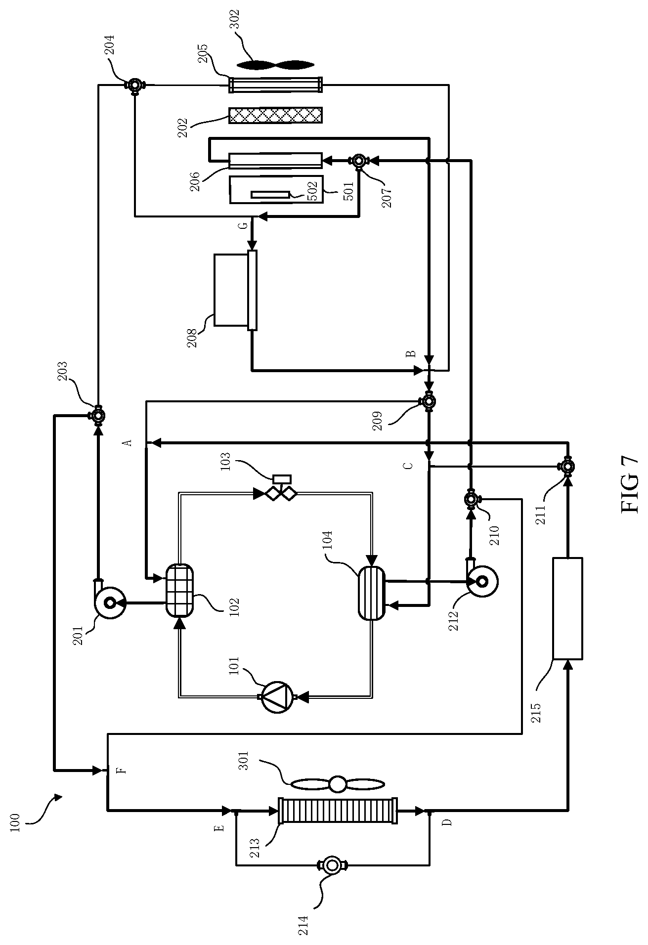 Patent US12508871 Figure 4 – Refrigerant-coolant heat pump system of electric vehicles