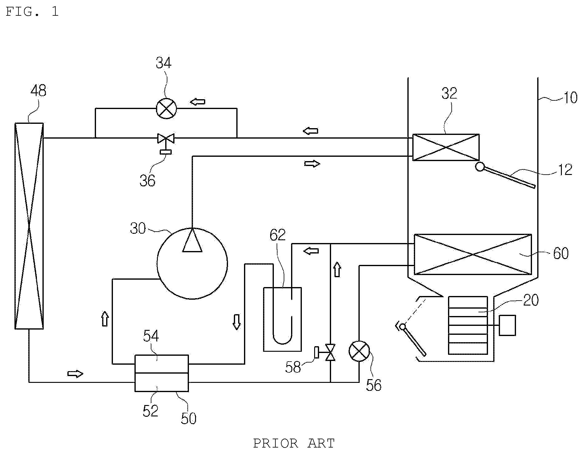 Patent US12508877 Figure 1 – Heat pump system for vehicle and method for controlling same