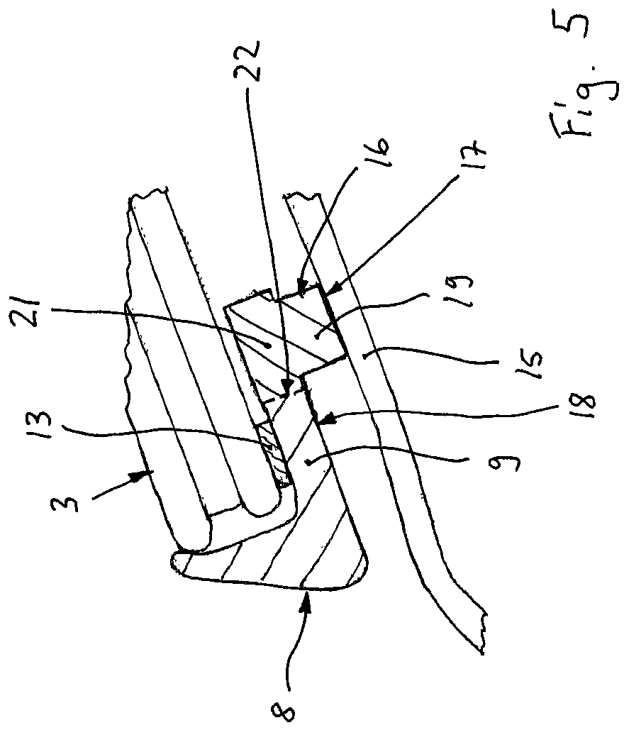 Patent US12508887 Figure 4 – Edge profile of a vehicle glass pane