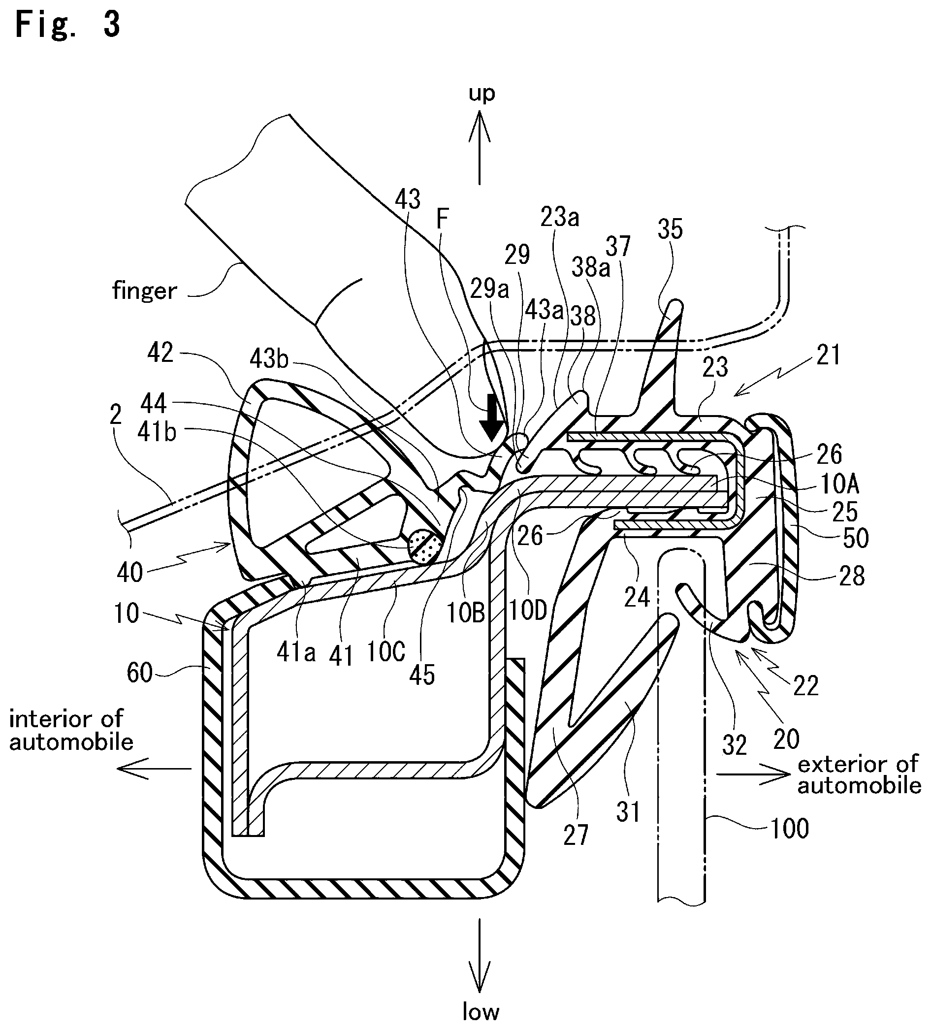 Patent US12508888 Figure 3 – Sealing structure for door of automobile
