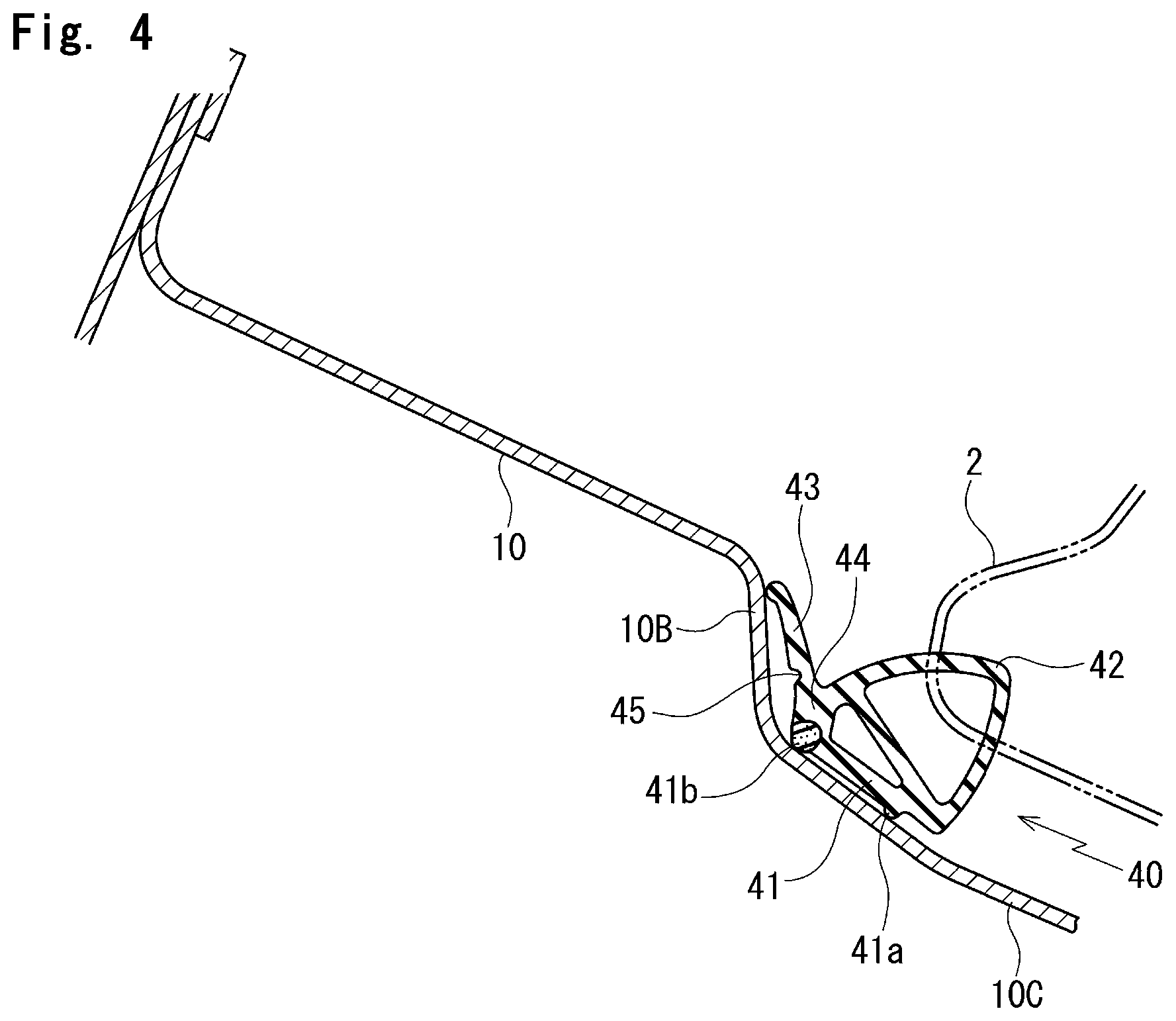 Patent US12508888 Figure 4 – Sealing structure for door of automobile
