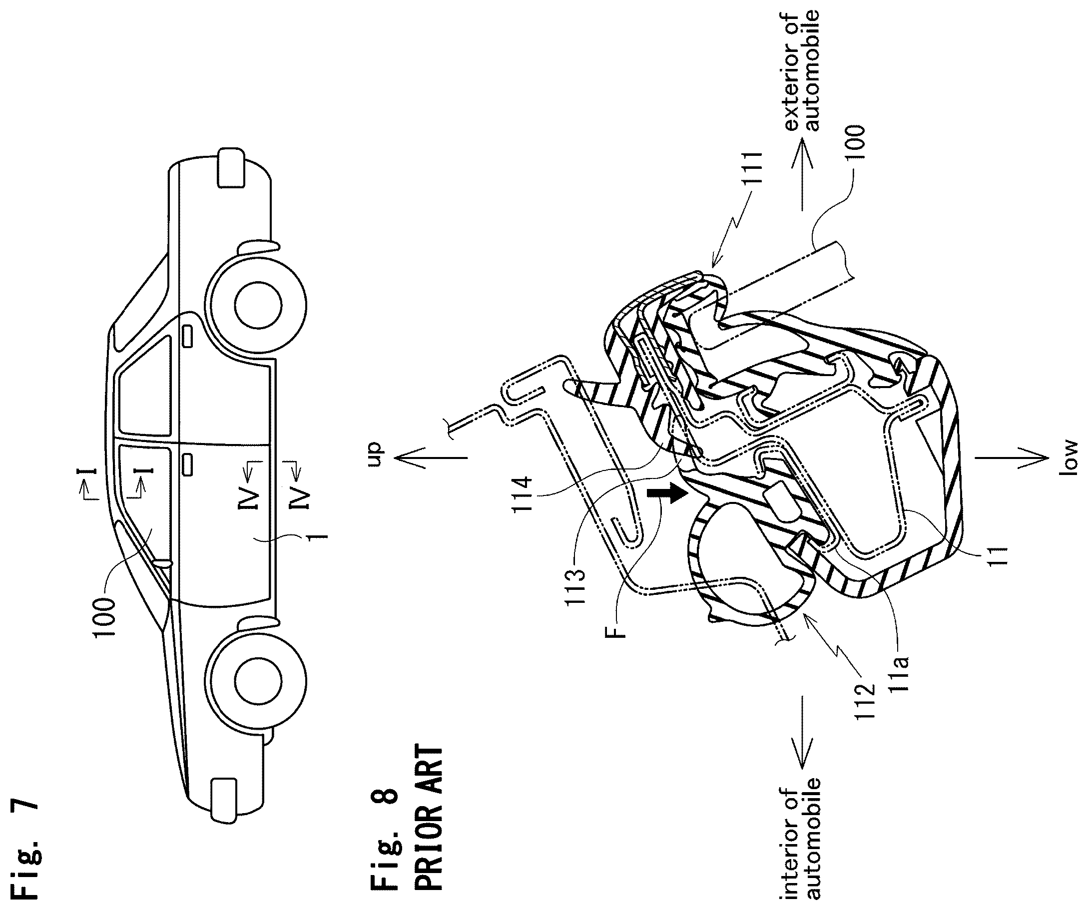 Patent US12508888 Figure 7 – Sealing structure for door of automobile