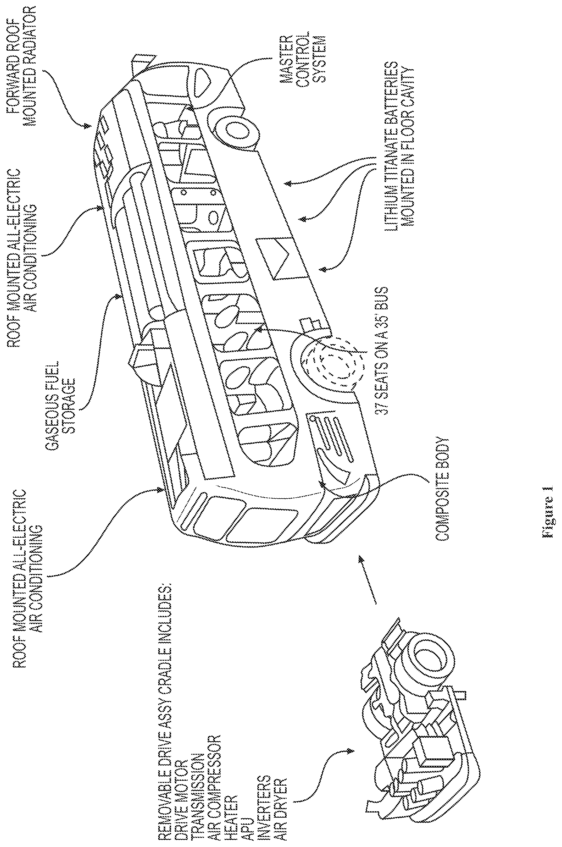 Patent US12508890 Figure 1 – Electric bus