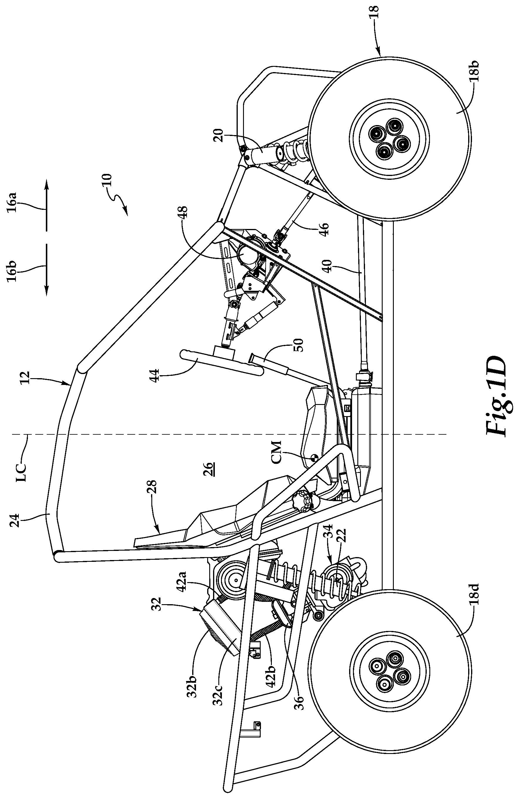 Patent US12508895 Figure 4 – Off-road vehicle having an aftwardly pivotable radiator