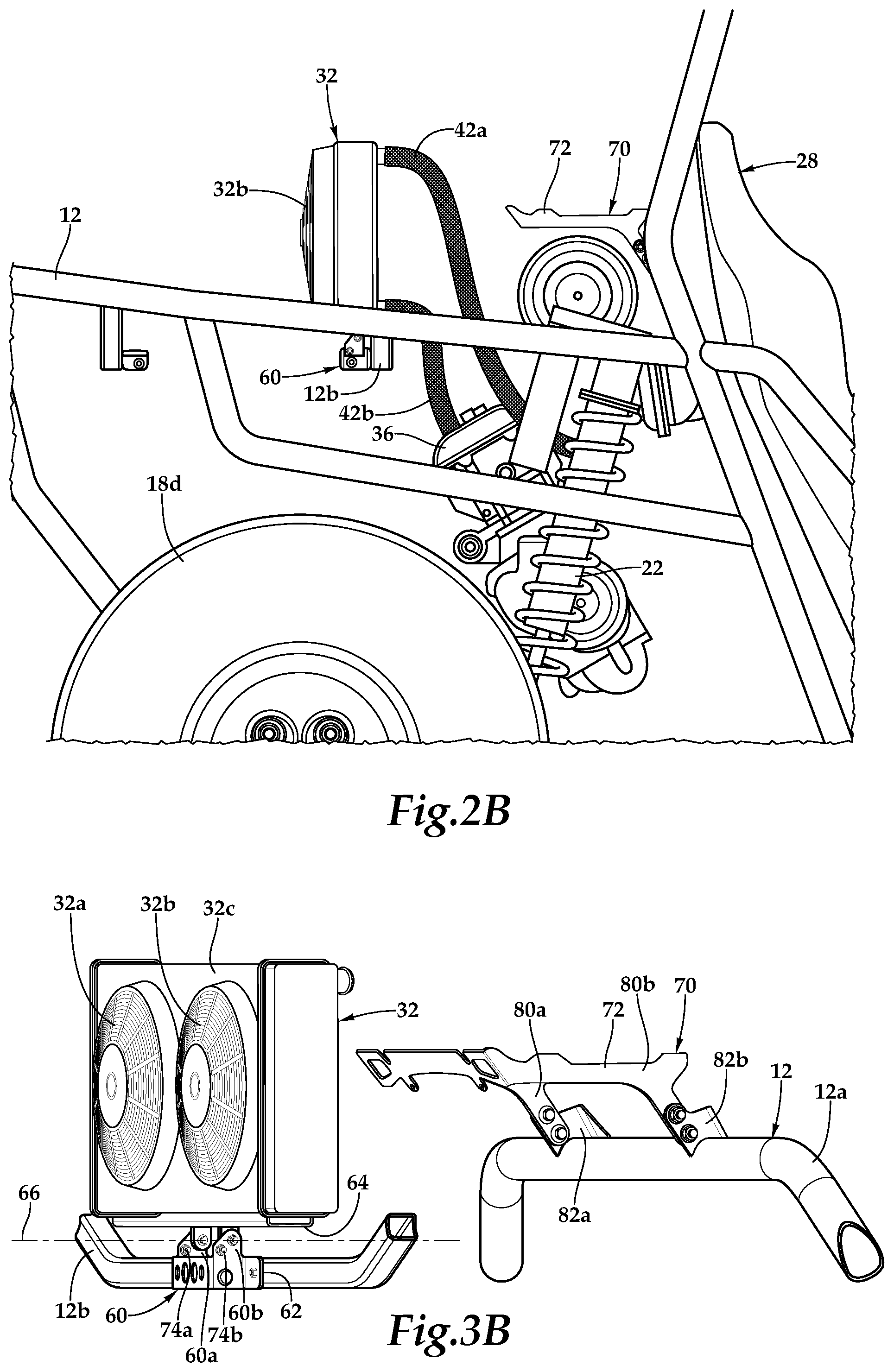 Patent US12508895 Figure 6 – Off-road vehicle having an aftwardly pivotable radiator