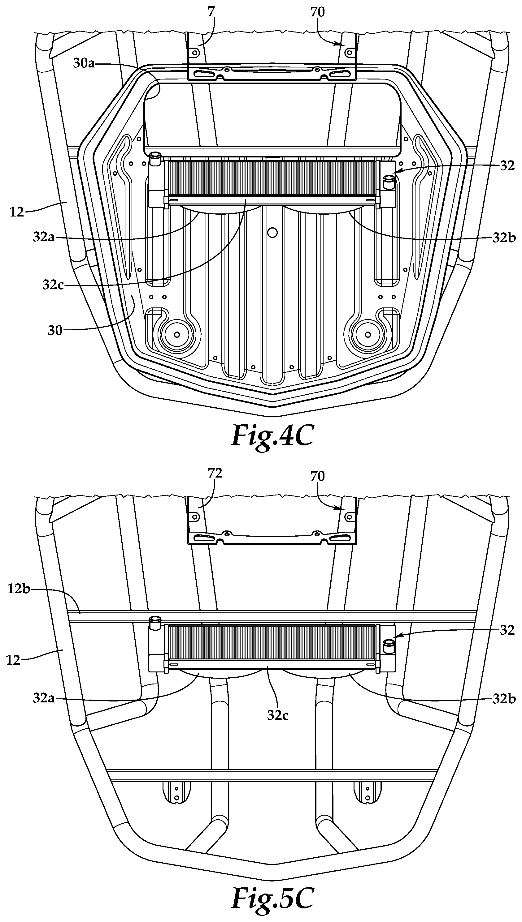 Patent US12508895 Figure 10 – Off-road vehicle having an aftwardly pivotable radiator