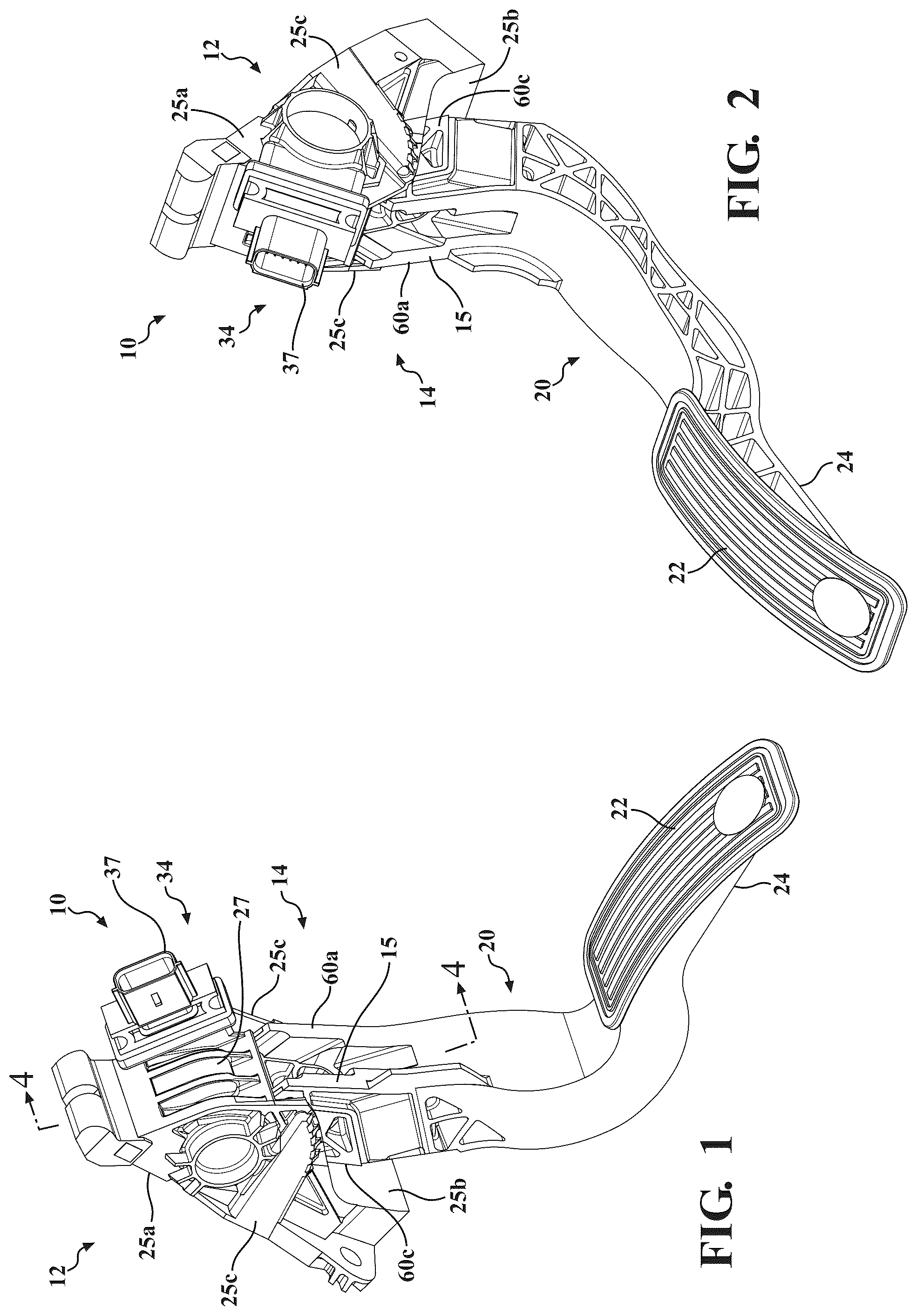 Patent US12508902 Figure 1 – Electronic throttle control pedal assembly