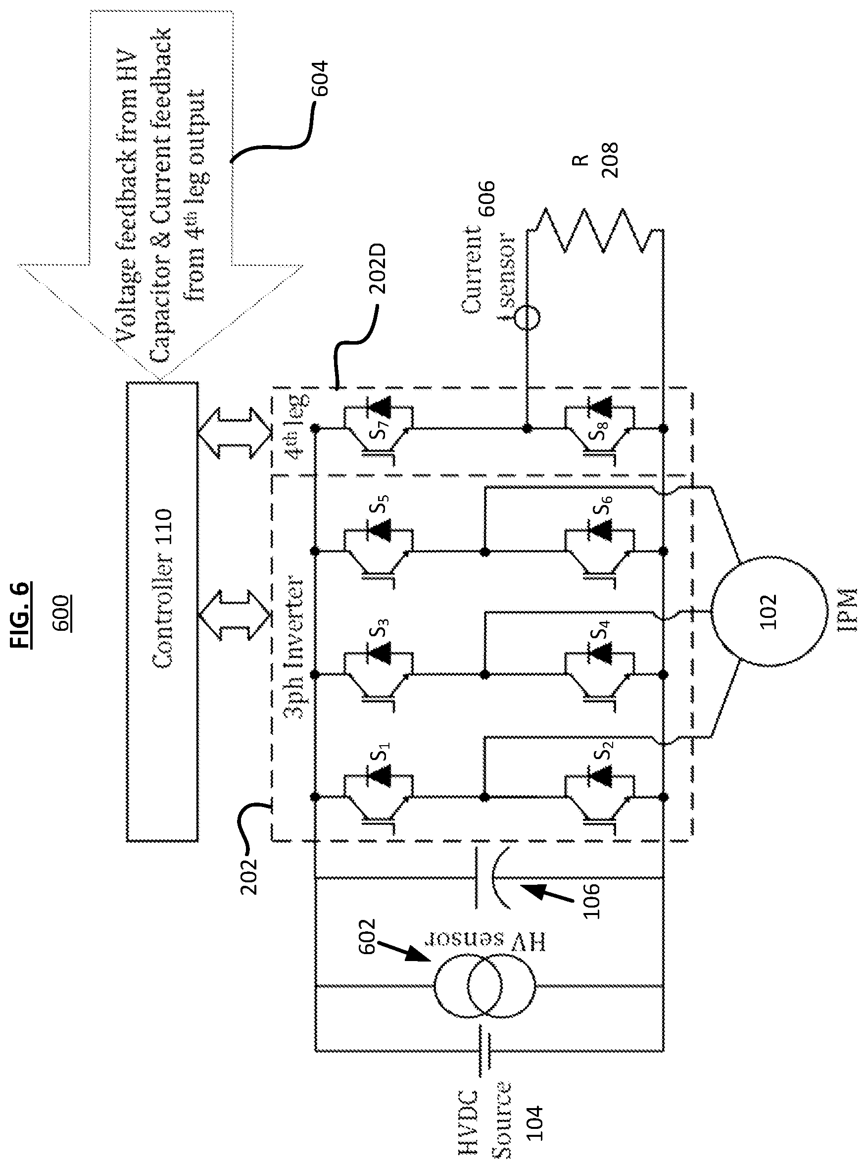 Patent US12508912 Figure 5 – System and method for discharging a capacitor using an auxiliary leg in an inverter