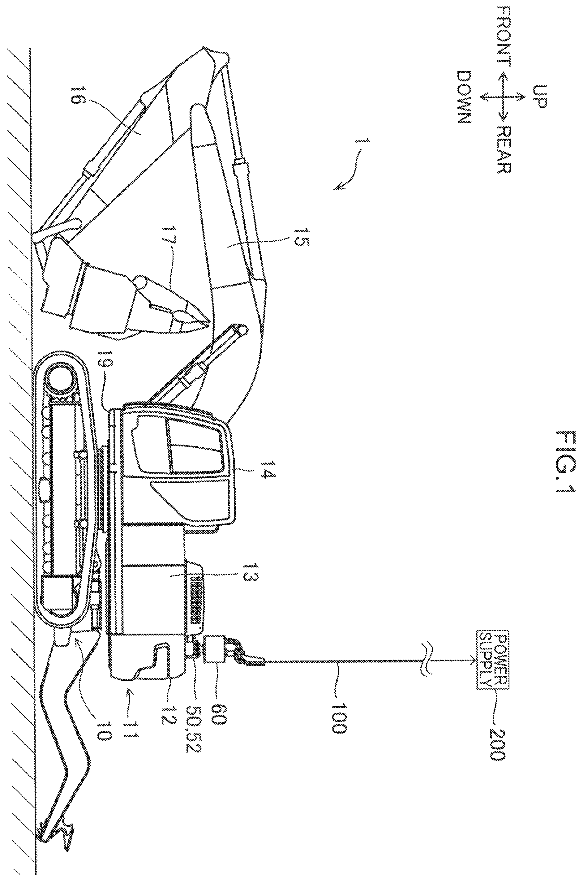 Patent US12508918 Figure 1 – Electric work machine