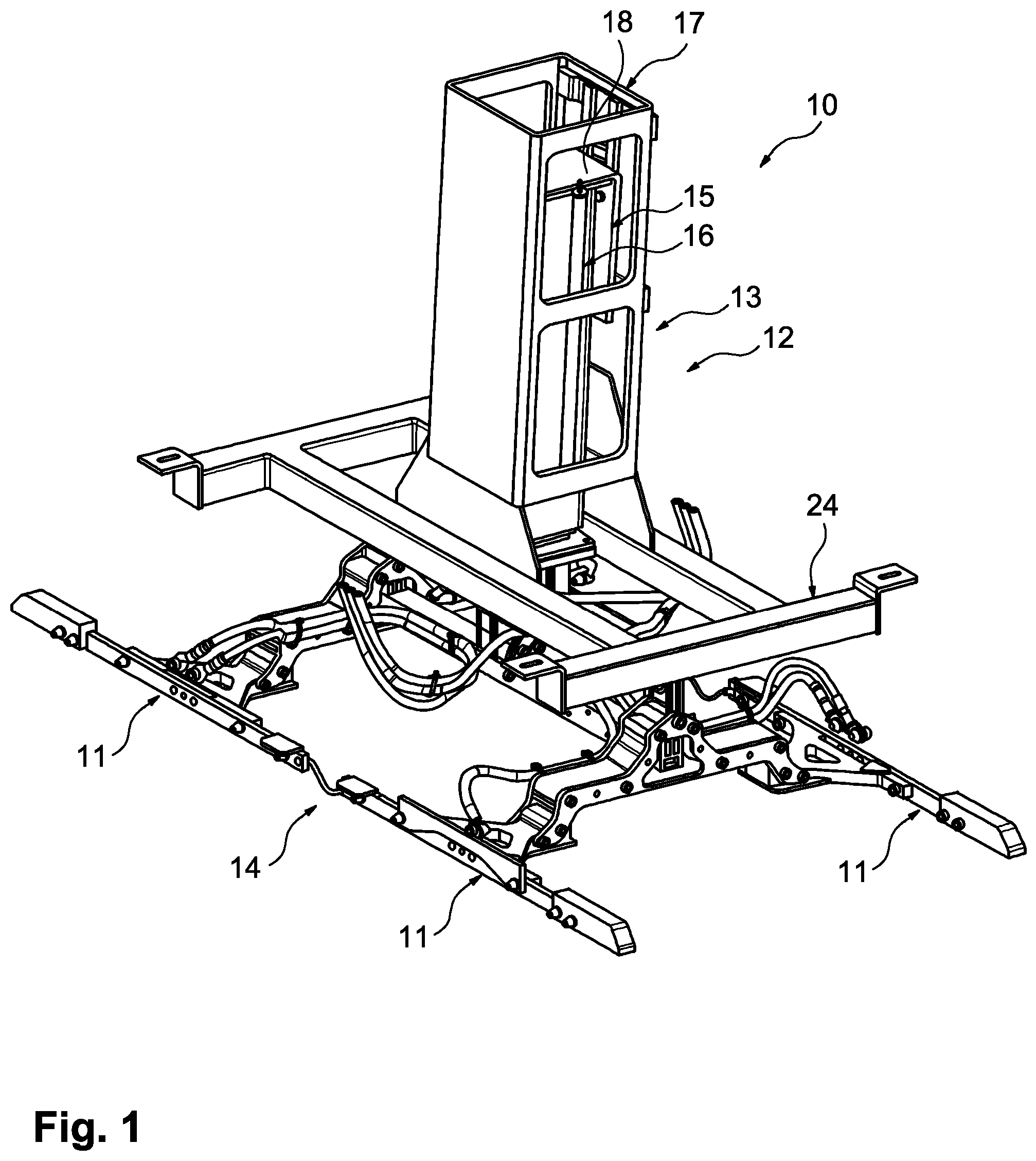 Patent US12508928 — Positioning unit for a charging station, and method for making contact — Figure 1